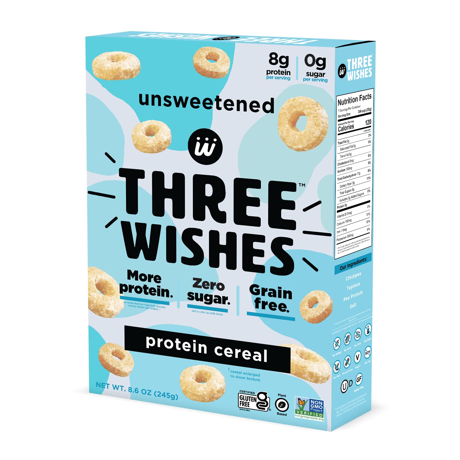 Three Wishes Cereal - High Protein, Low Sugar, Grain Free