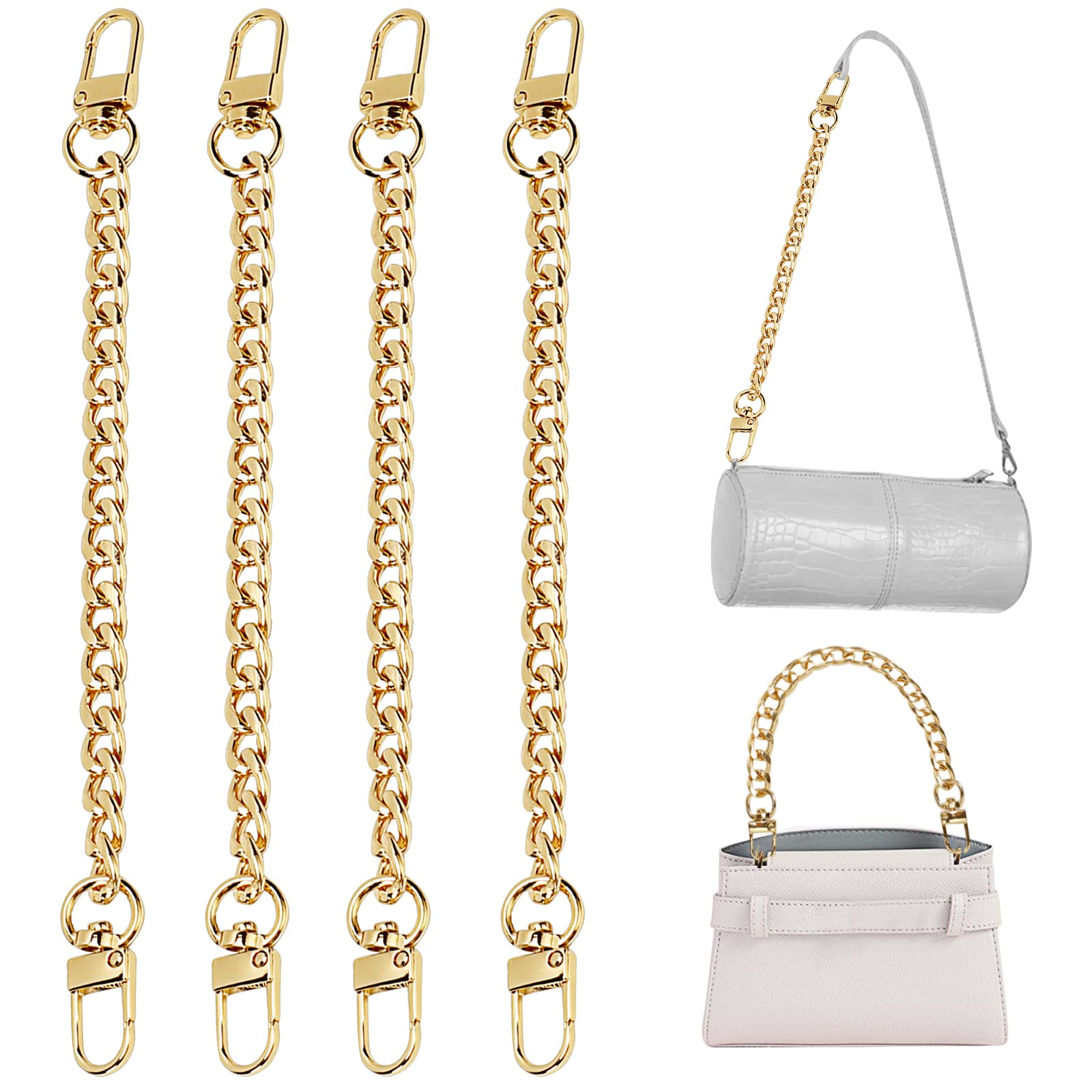 4 Pcs Purse Chain Strap Purse Strap Extender Diy Flat Chain Strap Handle Bag  Accessories Charms Decoration For Purse Handbags Shoulder Bag ( Silver, L |  Fruugo MY