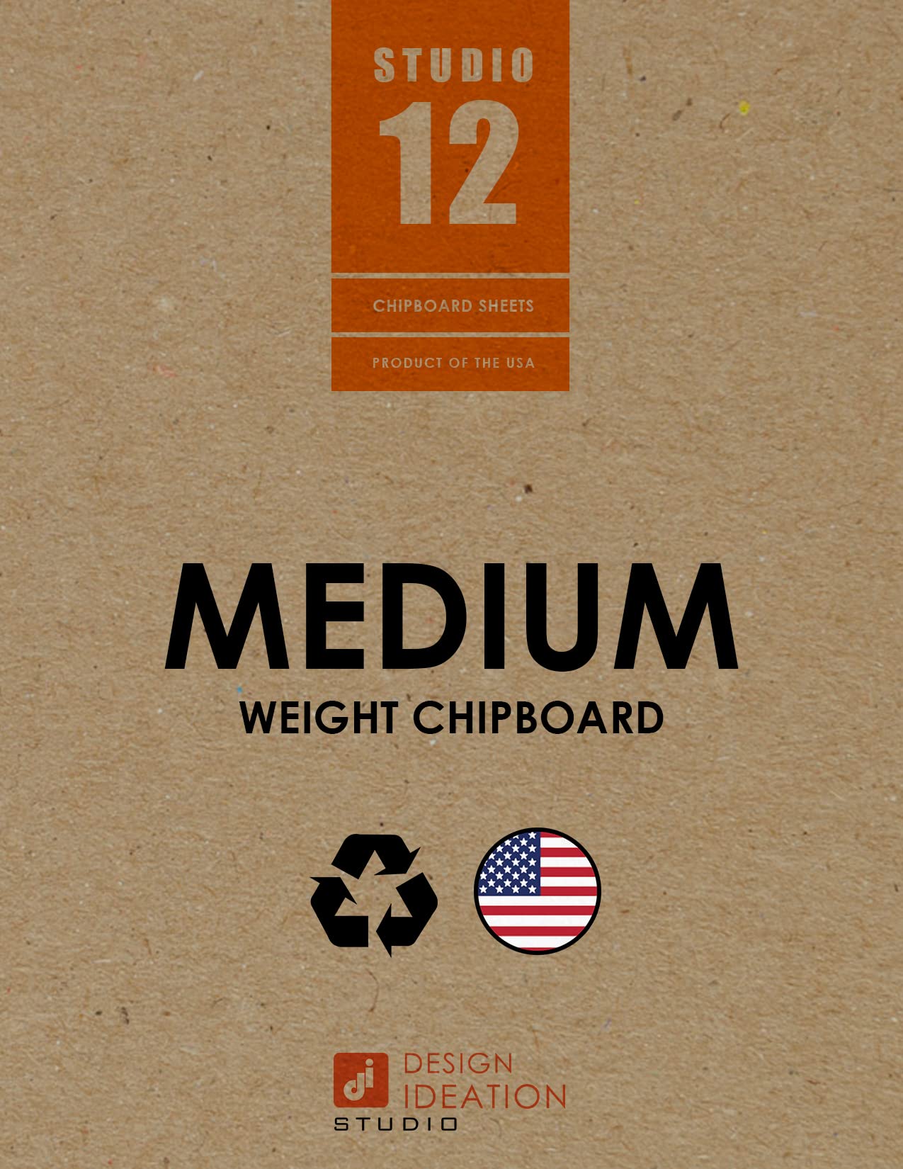 STUDIO 12 Chipboard Sheets. Medium Weight. Natural Kraft Brown