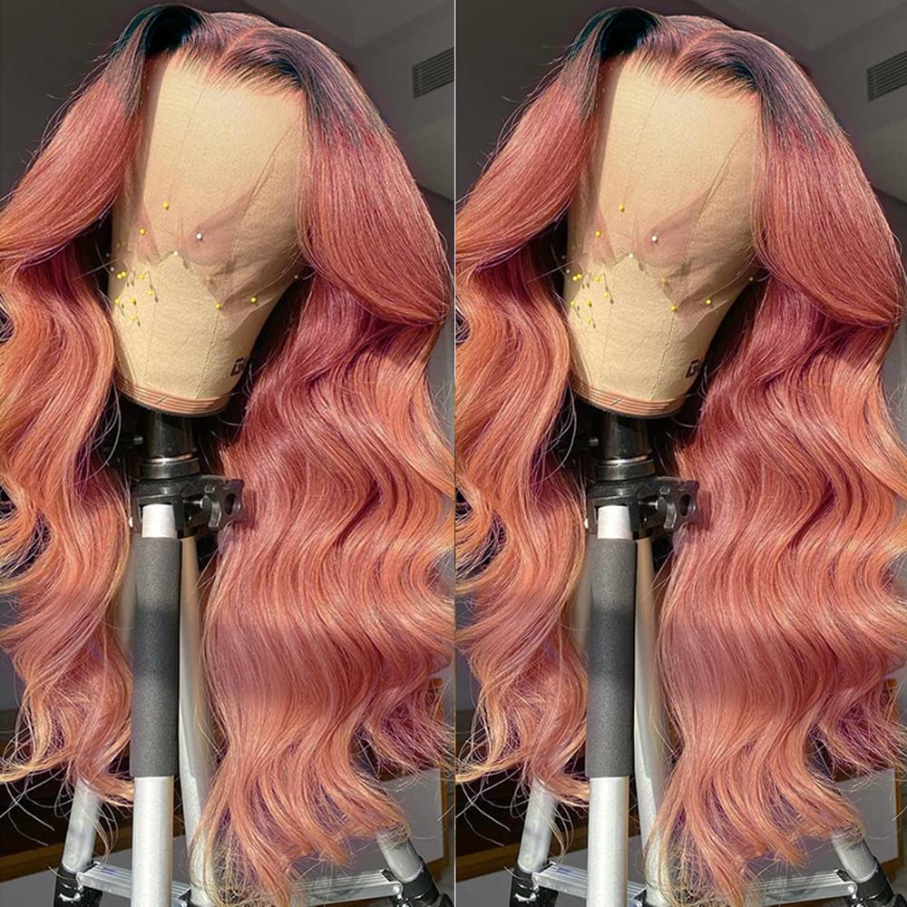 Ombre Pink Lace Front Wigs Human Hair