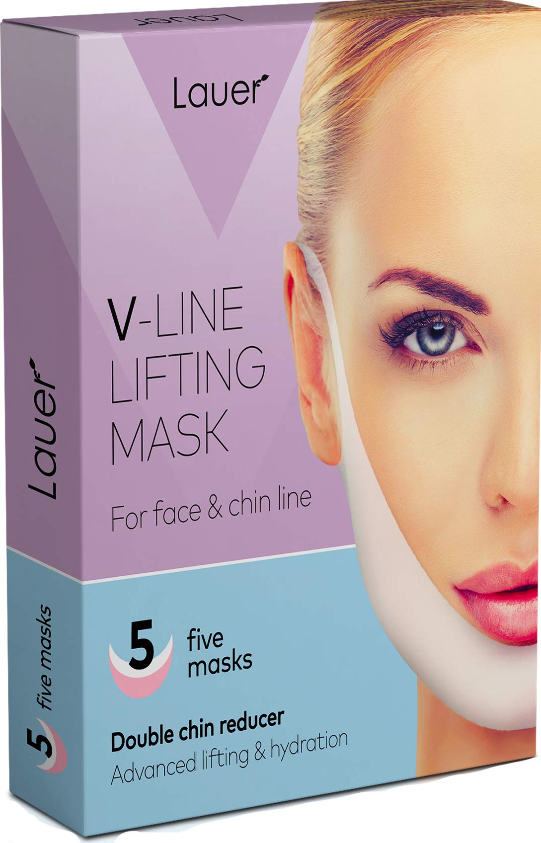 V Shaped Slimming Face Mask Double Chin Reducer V Line Lifting Mask Neck  Lift Tape Face Slimmer Patch For Firming and Tightening Skin 5 Count (Pack  of 1)