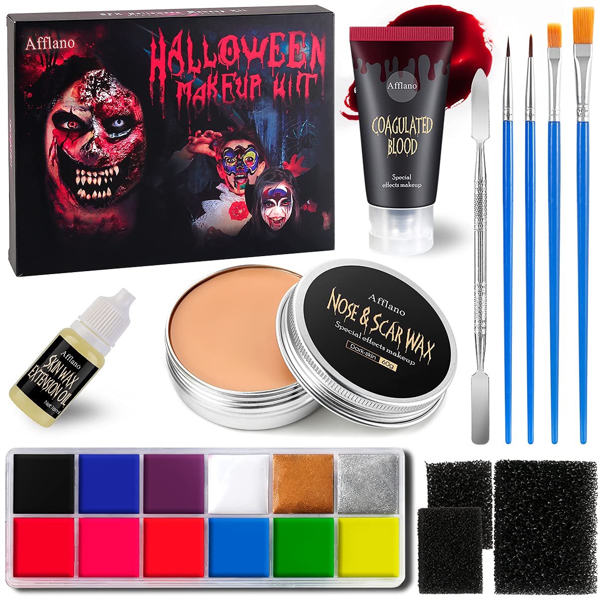 SFX Makeup Kit Scars Wax, Halloween Skin wax Plasma makeup set Scar makeup  Creepy atmosphere party makeup props Wound Scar Wax, Fake Scab Blood