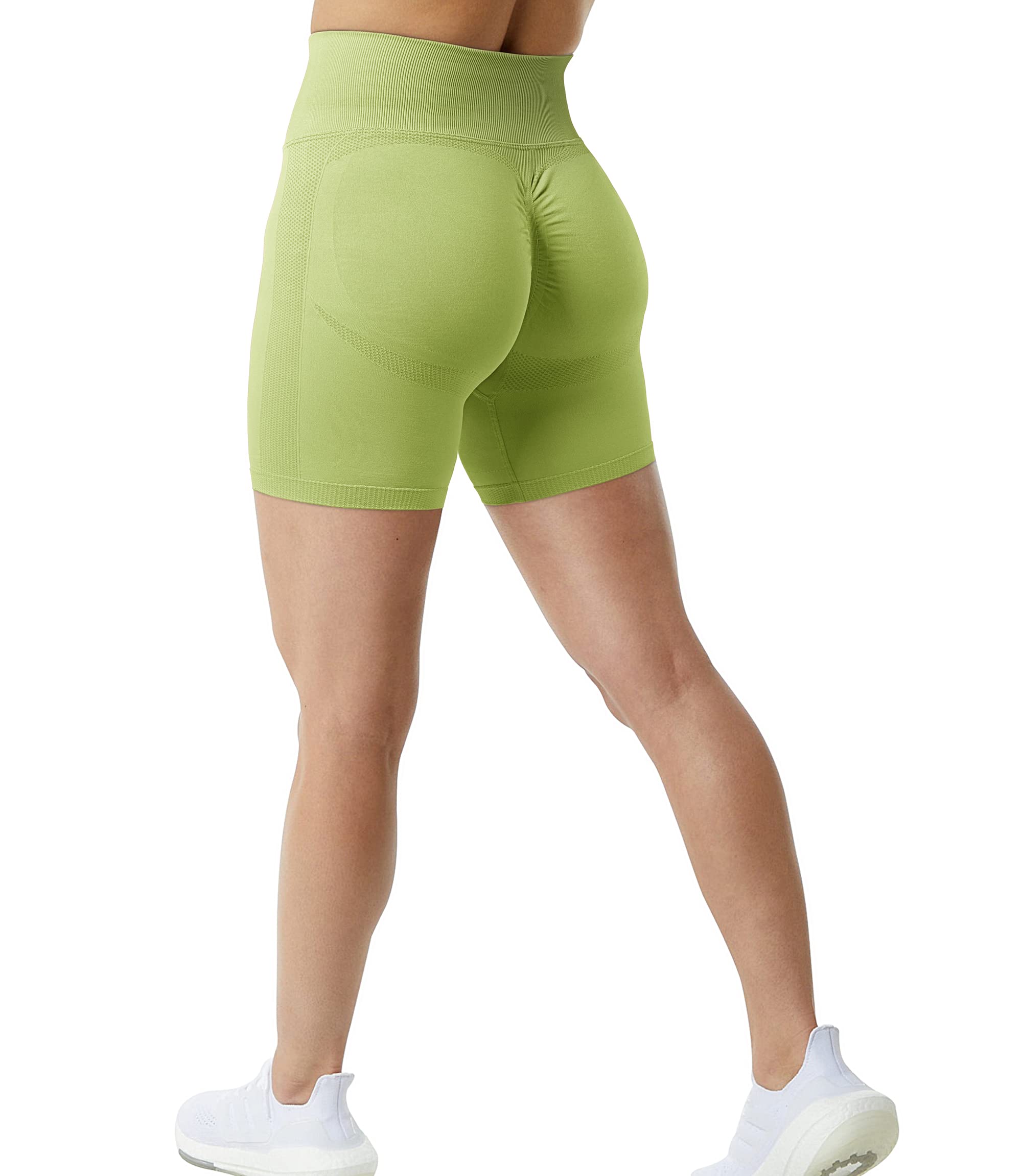 Women Fitness Sports Butt Lifting Shorts Shaping Beauty External Wear  Leggings, Size: S/M(Green), snatcher