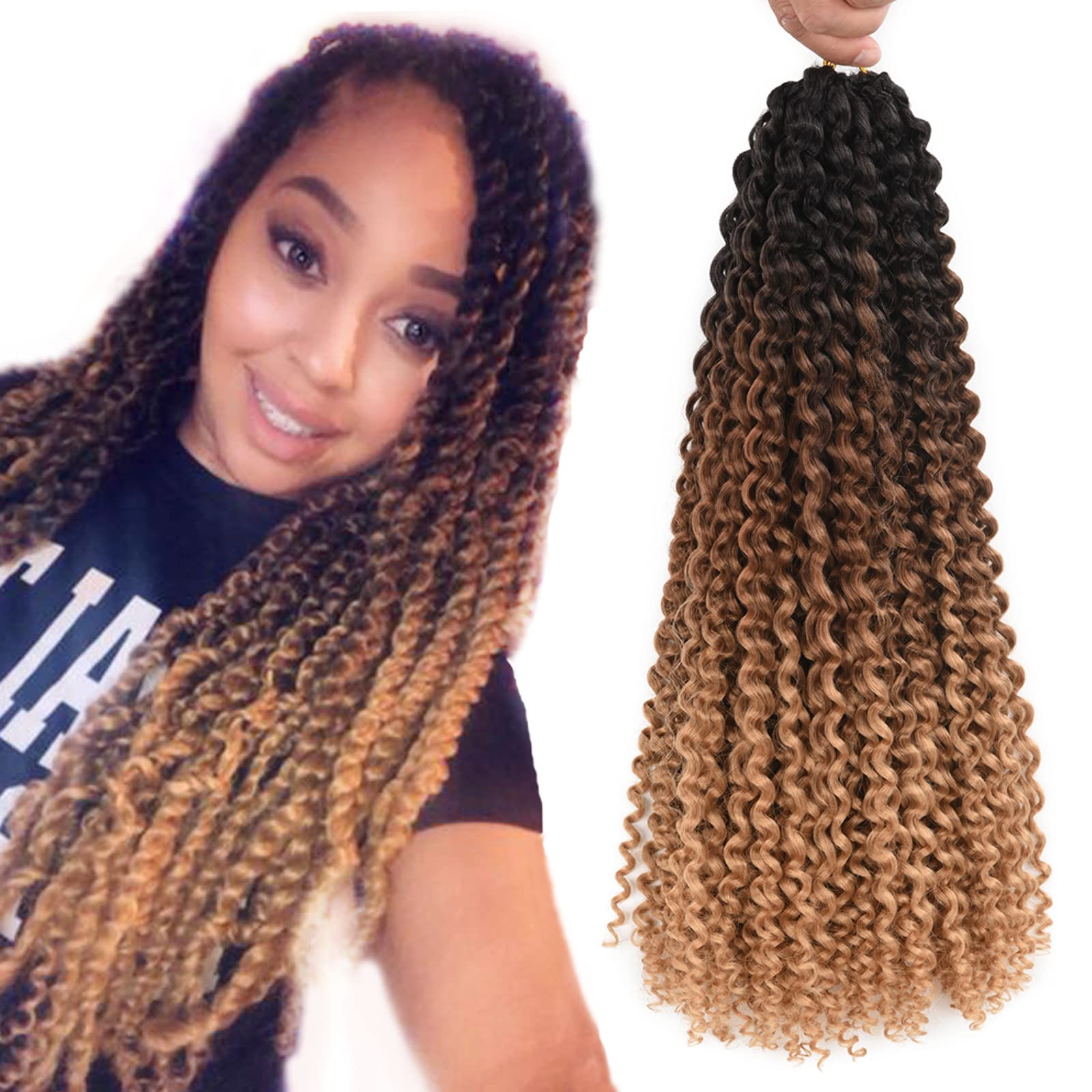 Passion Twist Hair Water Wave Crochet Hair For Black Women 18 Inch 6 Packs  Passion Twists