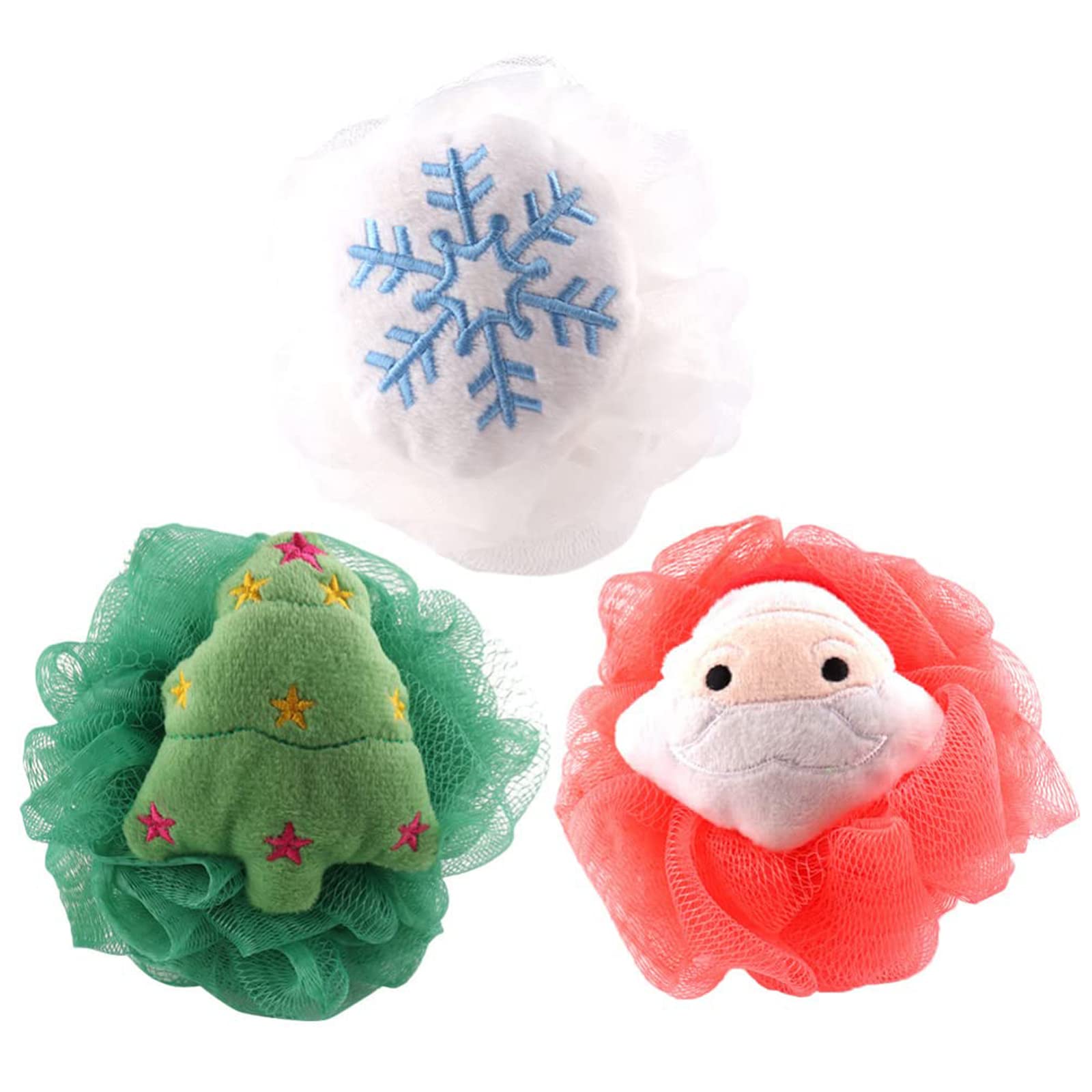 Christmas Santa Claus Hohoho Kitchen Sponges Winter Snowflakes Xmas Ball  Fir Tree Cleaning Dish Sponges Non-Scratch Natural Scrubber Sponge for