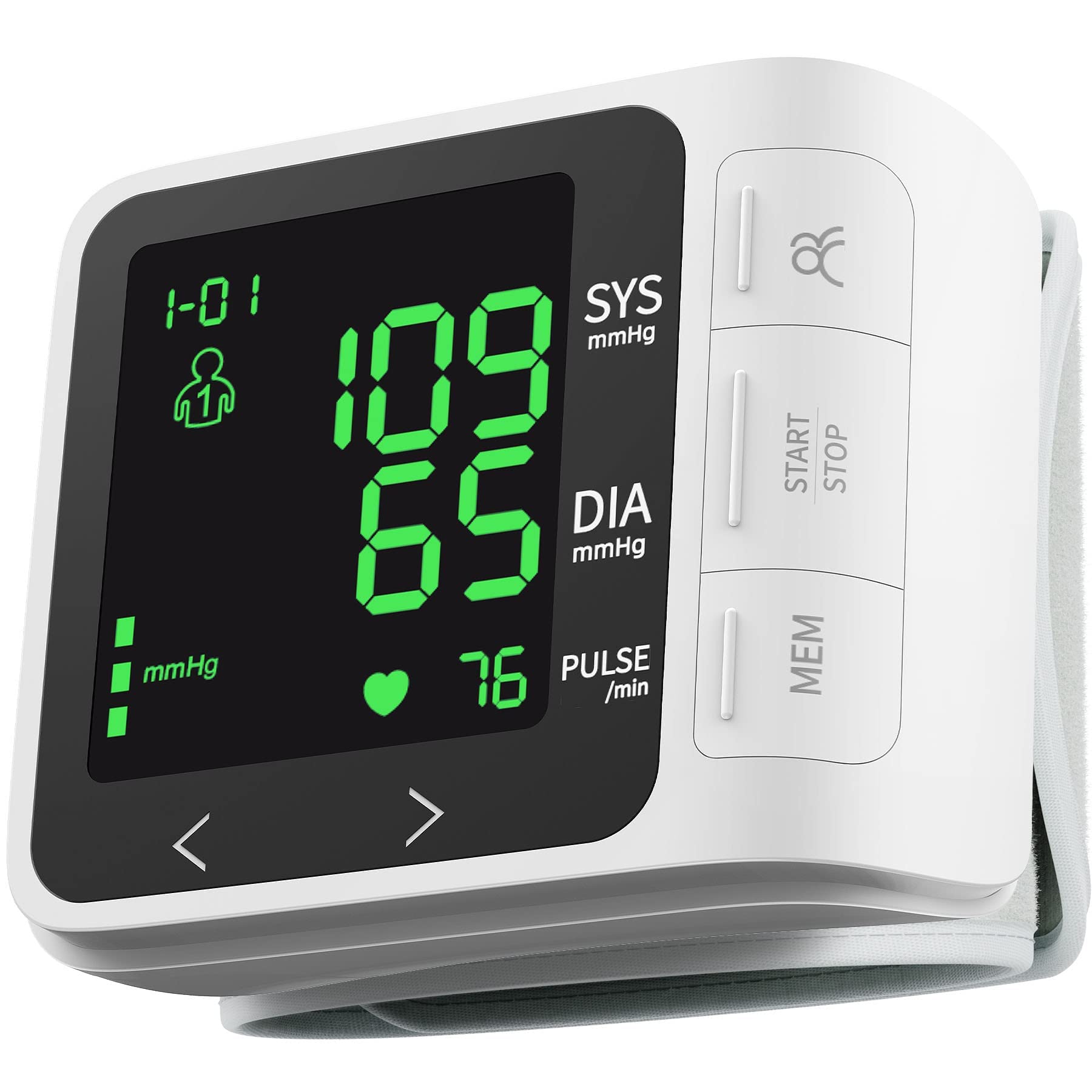 Blood Pressure Monitor Large LCD Display & Adjustable Wrist Cuff  (5.31-7.68) Automatic Accurate 99 * 2 Reading Memory for Home Use