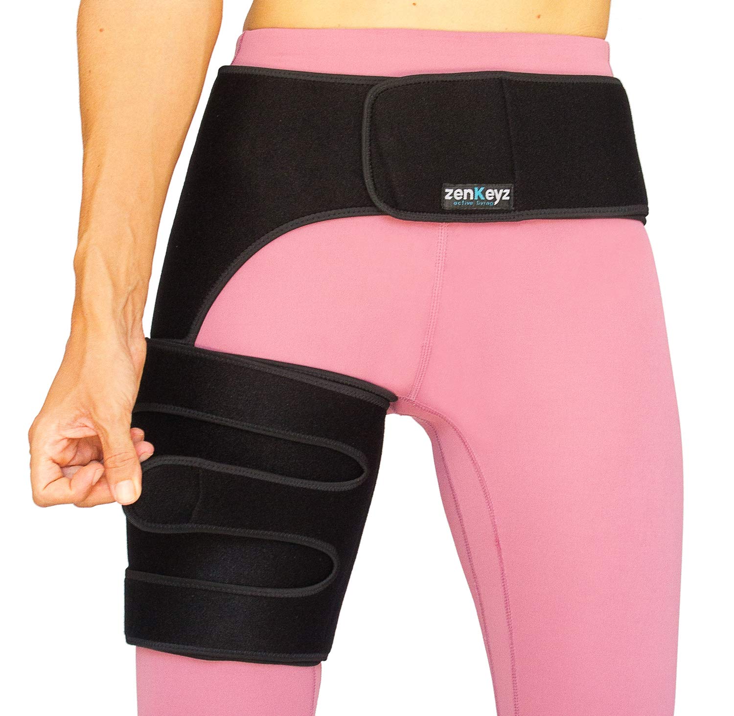Copper Compression Brace Groin Thigh Sleeve Hip Support Wrap for