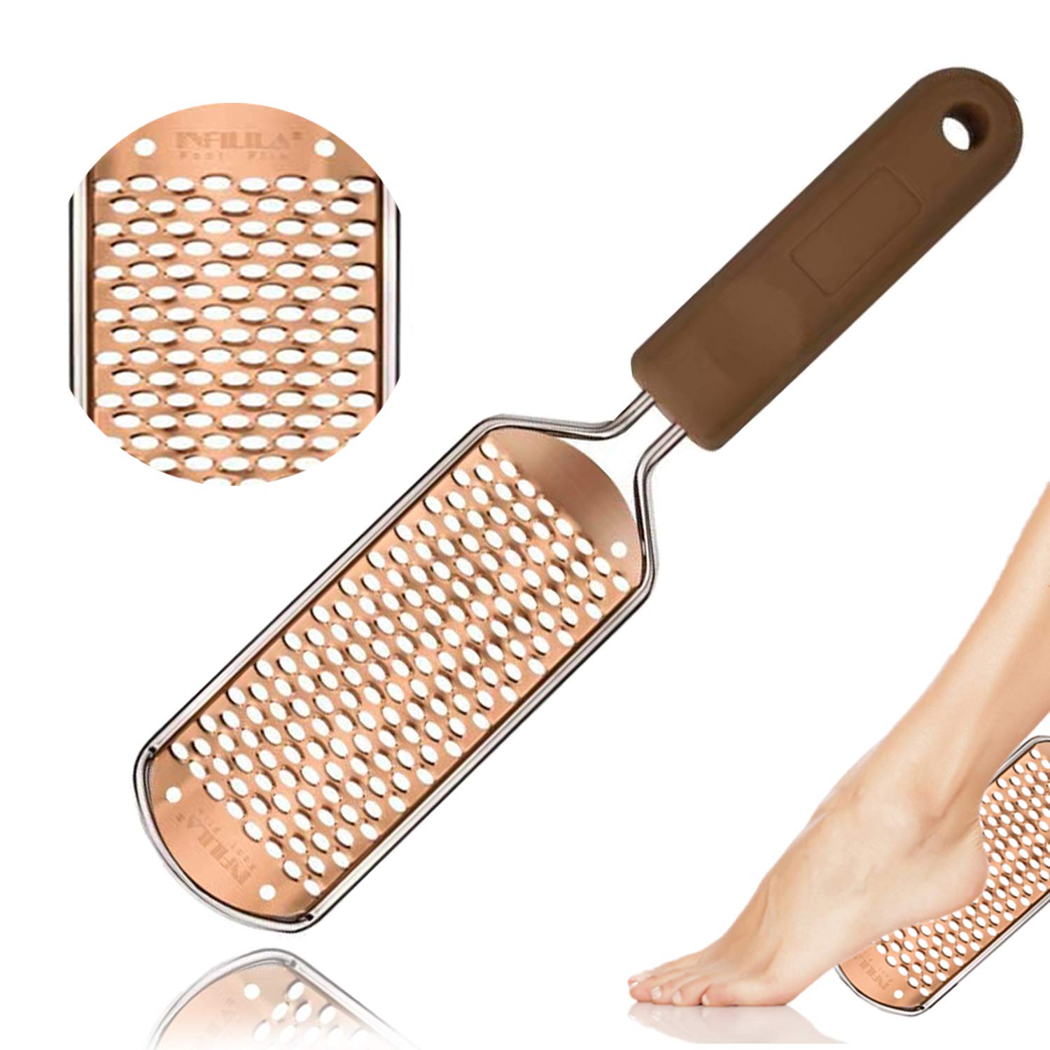 INFILILA Pedicure Foot File Callus Remover Foot Grater Professional  Stainless Steel Callus Remover for Feet Heel Scraper for Feet Foot Scrubber  for Dead Skin Foot File for Wet & Dry Feet 1pcs