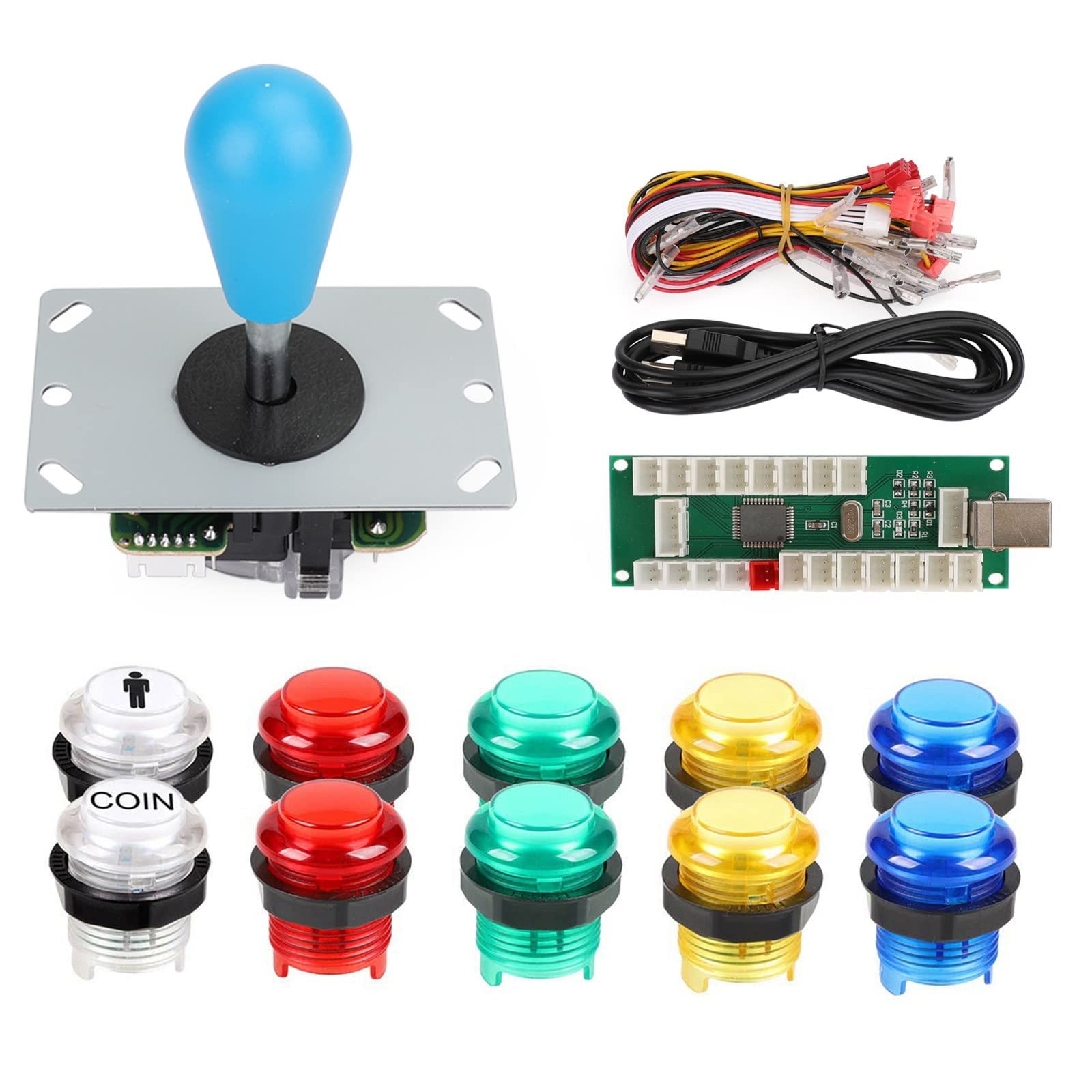 MAD HORNETS Arcade 1 Player DIY Kit 5V LED Buttons for Arcade PC Games  Ma-me Raspberry pi