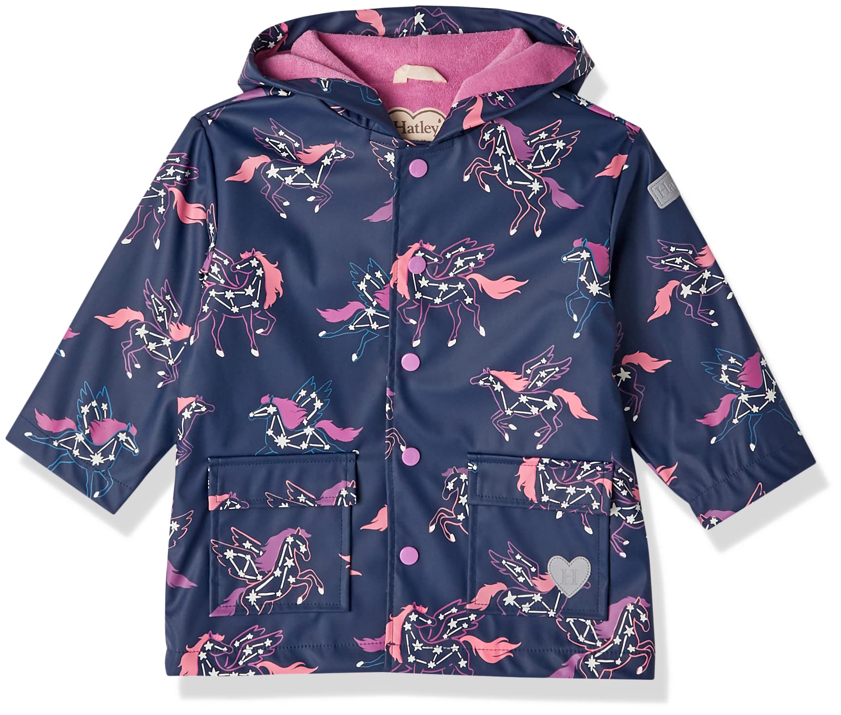 Hatley Girls' Printed Raincoat 5 Years Colour Changing Pegasus