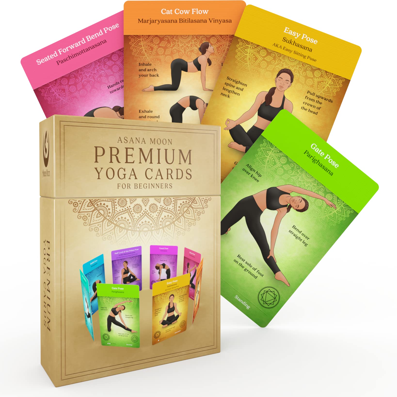 Premium Yoga Cards – Deck with Over 120 Yoga Poses – Yoga Sequencing Deck  with Yoga Cues and Sanskrit Names for Beginners and Teachers – Unique Yoga