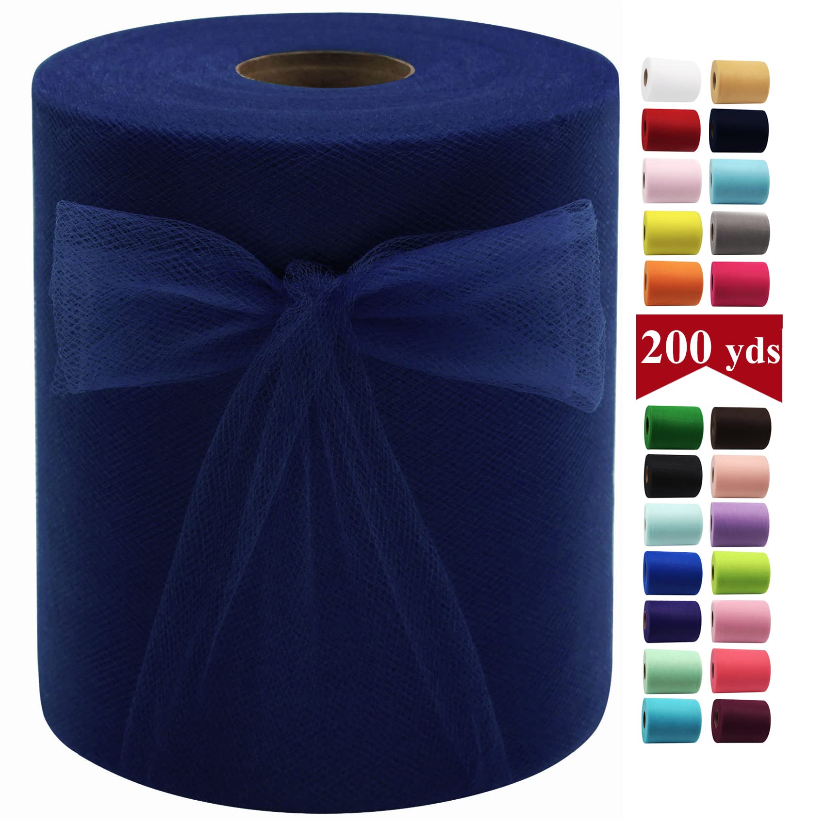 Glimmer Tulle Spools (3-inch wide, 5 colors)