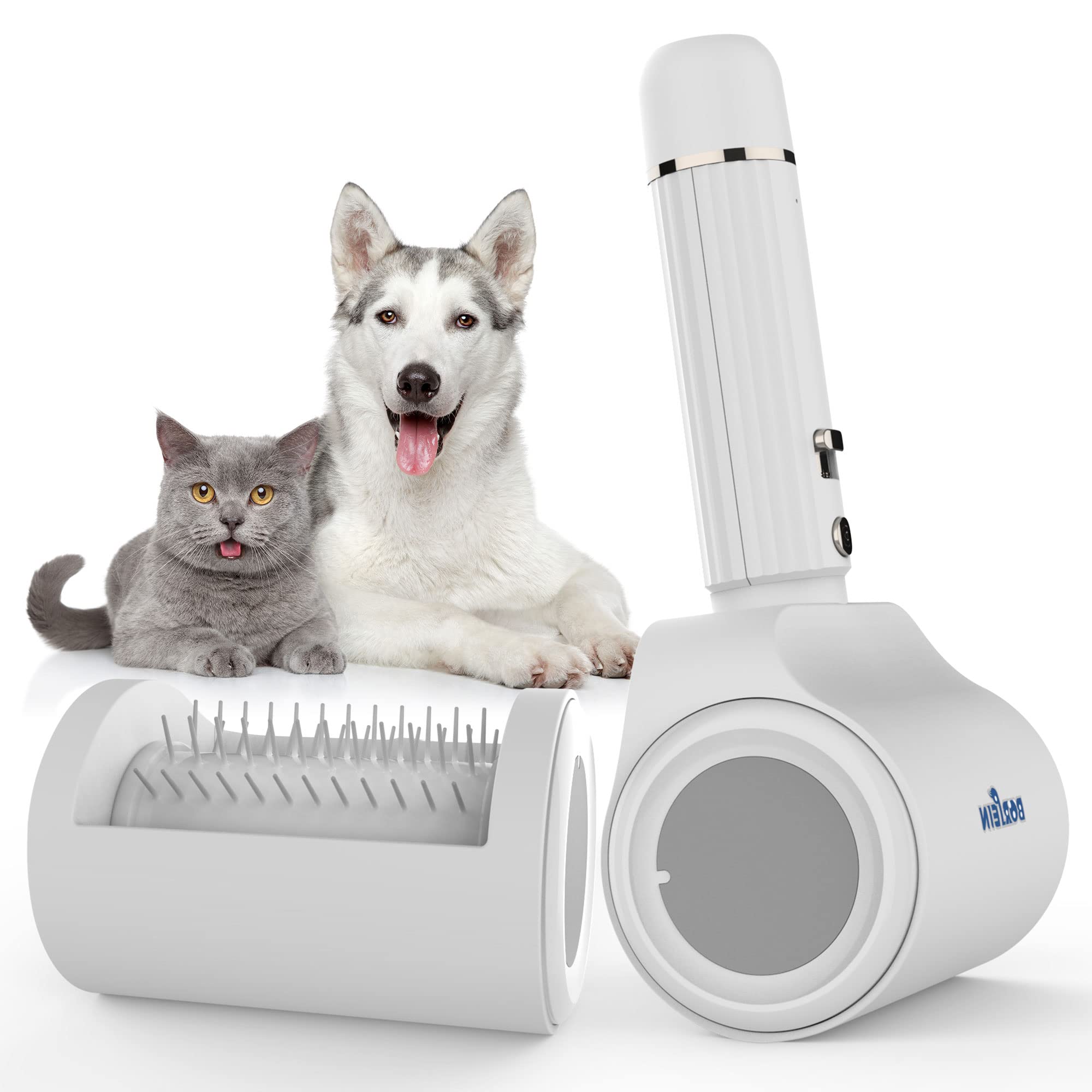 Borpein Electric Pet Brush for Long & Curly Hair Automatic Dog & Cat