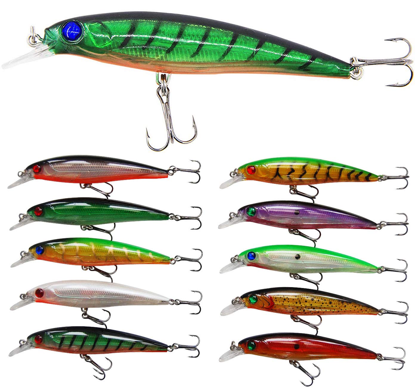 12x Metal Fishing Lures Sea Saltwater Trout Pike Perch Salmon Bass Tackle  Kit