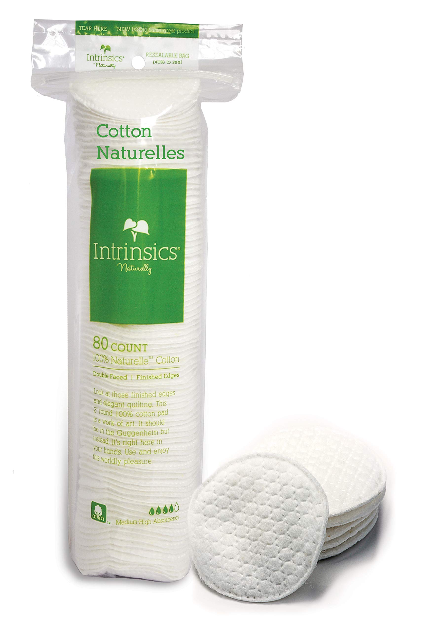 Intrinsics 100% Cotton Naturelles 2 Rounds - 80 count 2 Inch (Pack of 1)