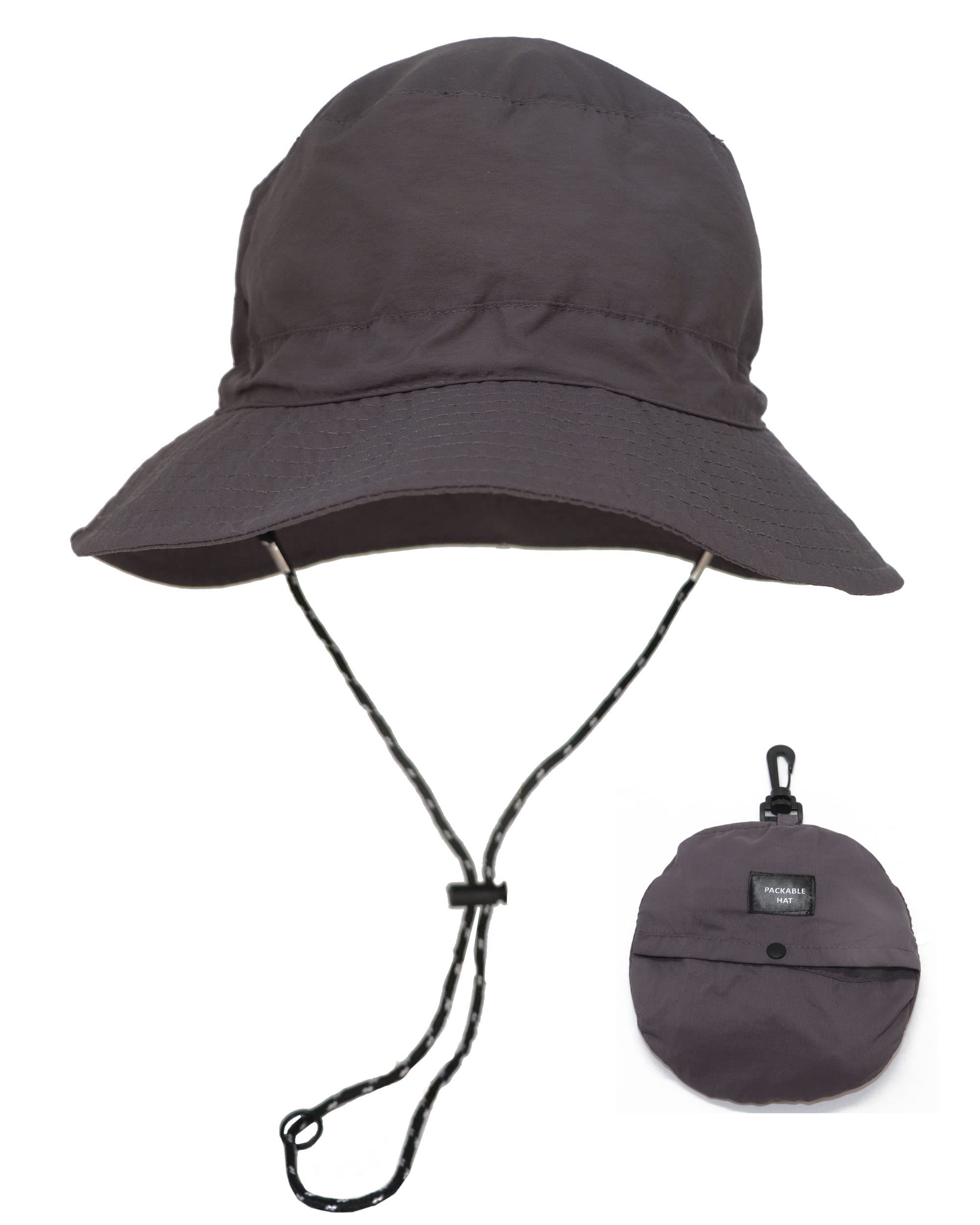 CAMSTIC Packable Sun Protection Waterproof Outdoor Bucket Hat Grey