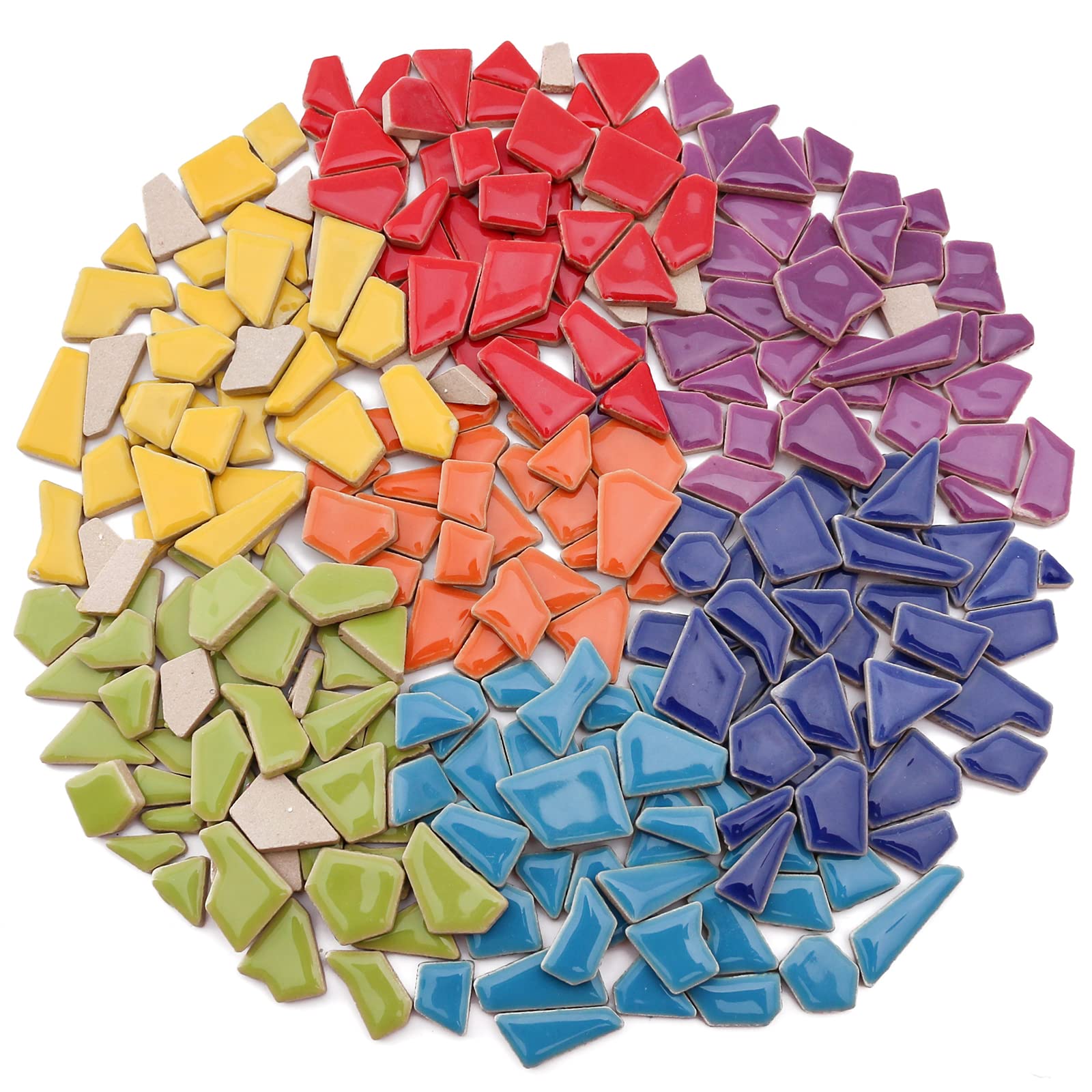 WQ WARMQING Irregular Glass Mosaic Tiles for Crafts Bulk, Broken