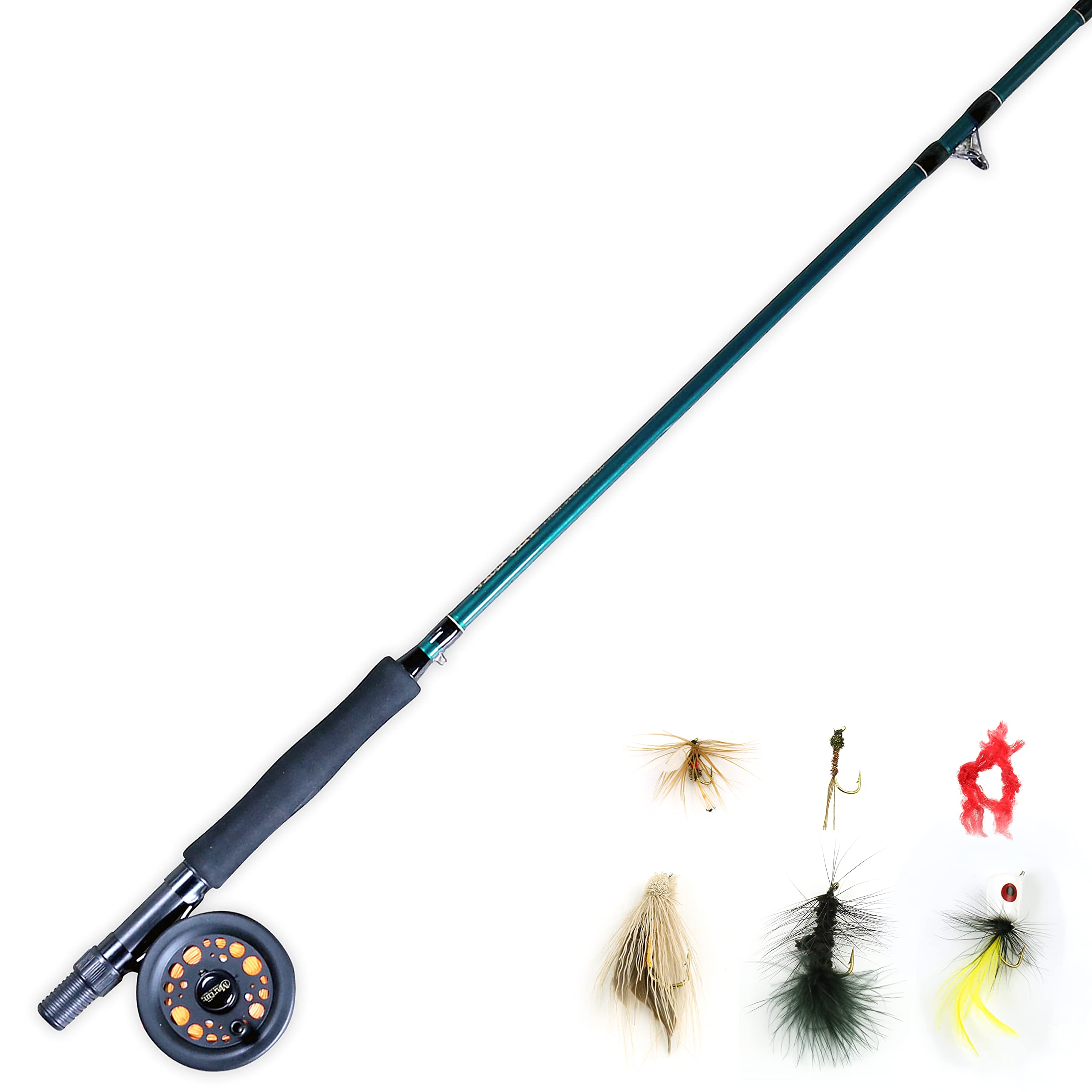 Martin Complete Fly Fishing Kit, 8-Foot 5/6-Weight 3-Piece Fly Fishing Pole,  Size