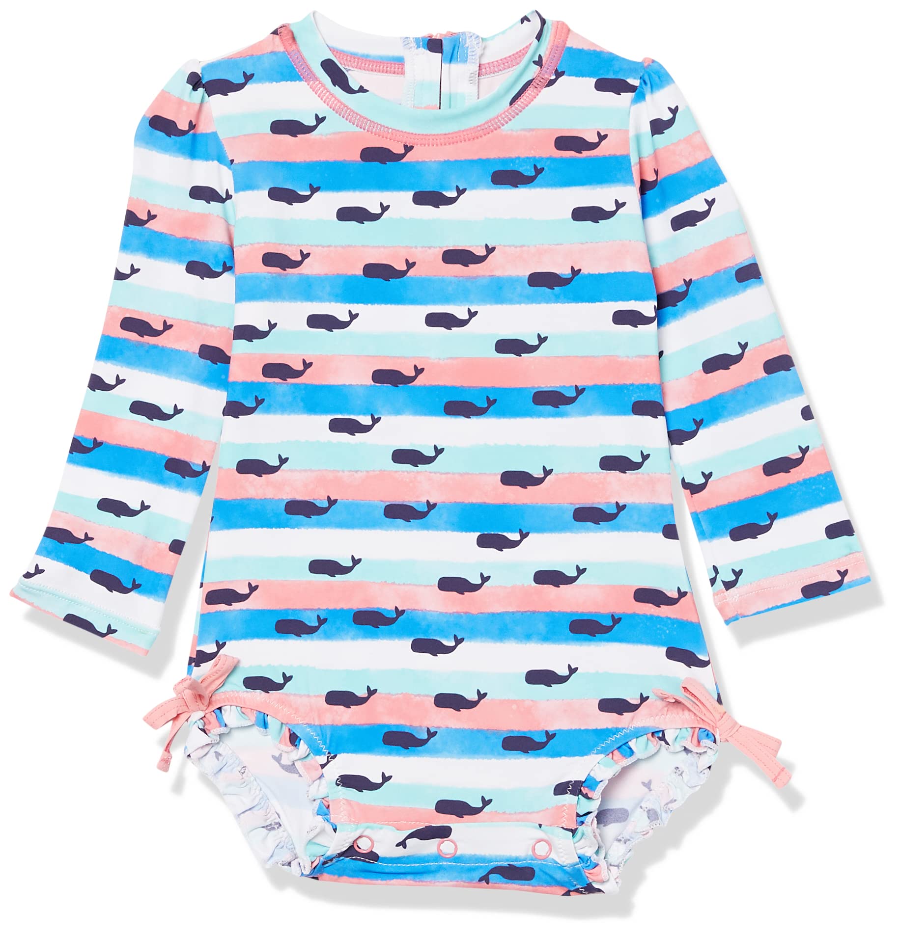 Hatley Baby Girls Rash Guard Set Nautical Whales 69 Months