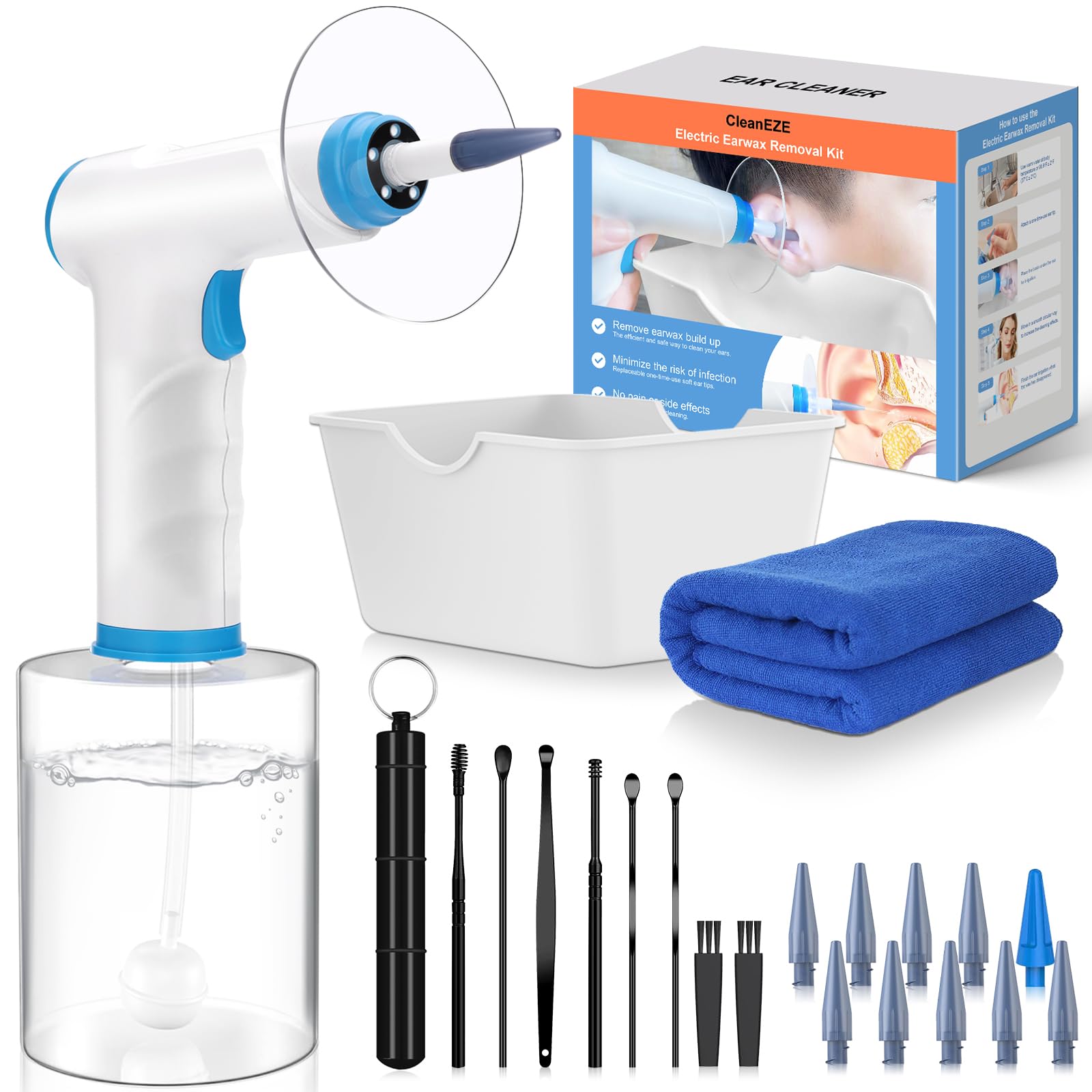 Ear Wax Removal Tool Electric Ear Cleaner Soft Earwax Removal Kit