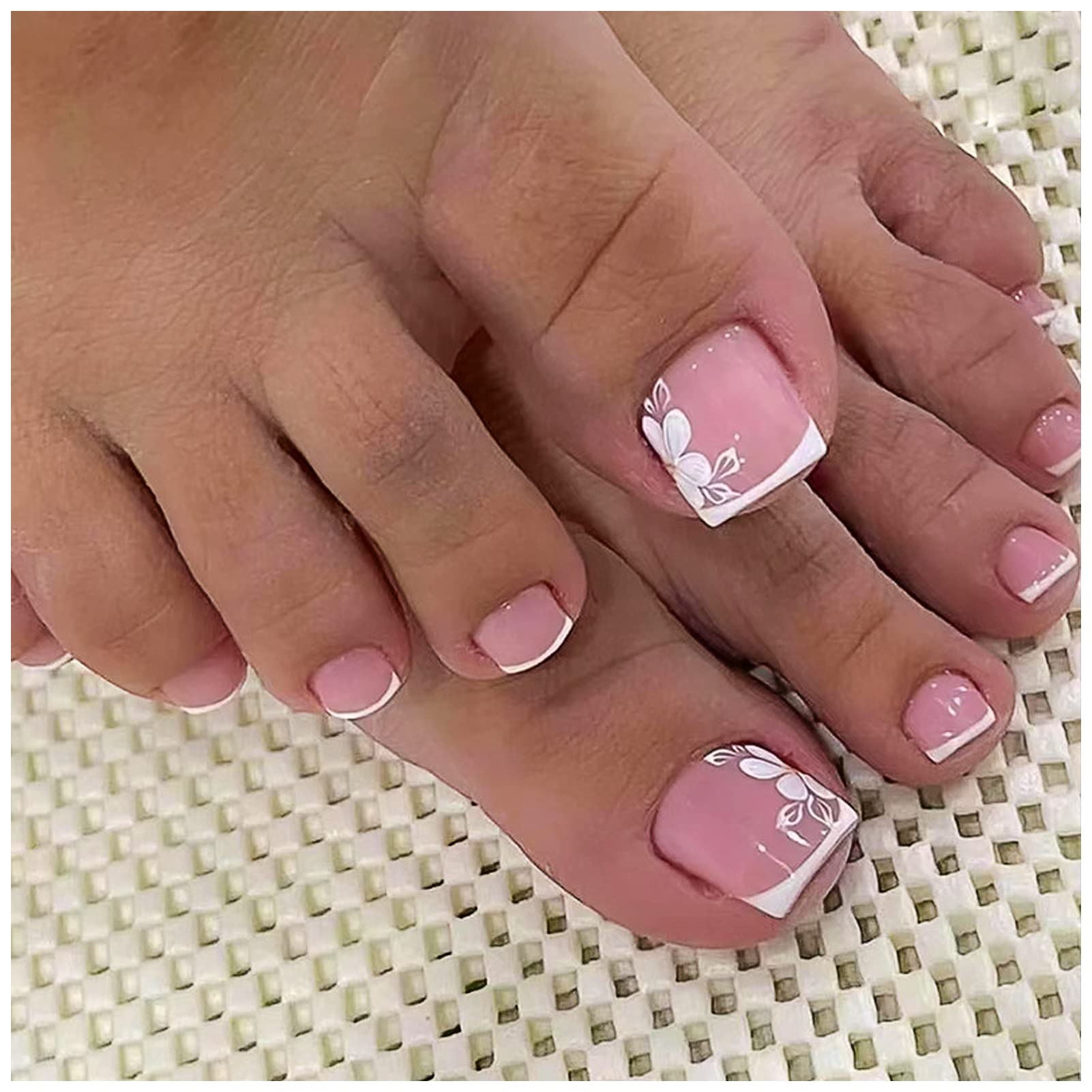 Hot Pink and White French Pedicure Wedding Toes Art Design Lace Details  Tutorial Advanced - YouTube