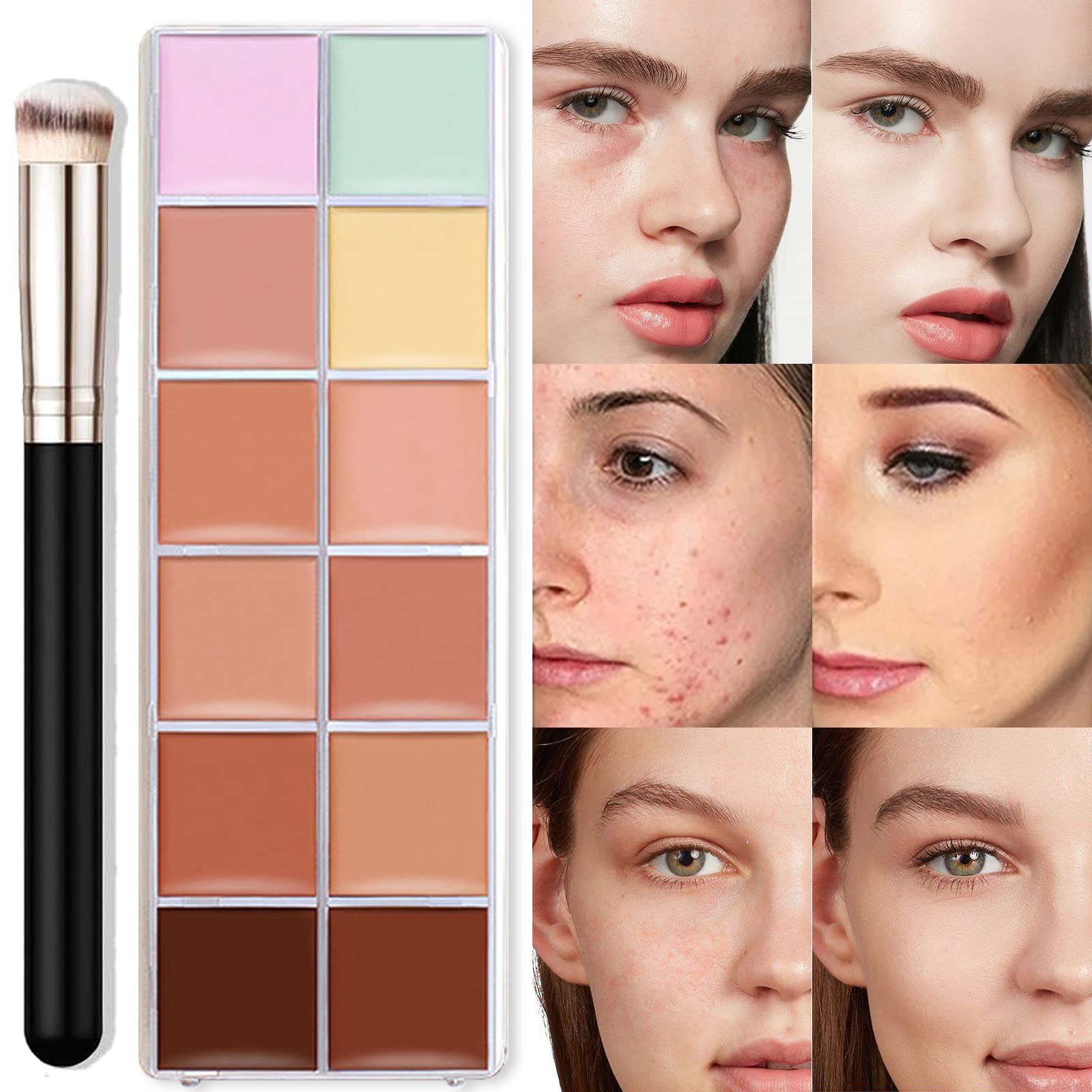 Jutqut 12 Color Correcting Concealer Palette Cream Concealer Contour Makeup  Palette Facial Primer Conceals Skin Tone