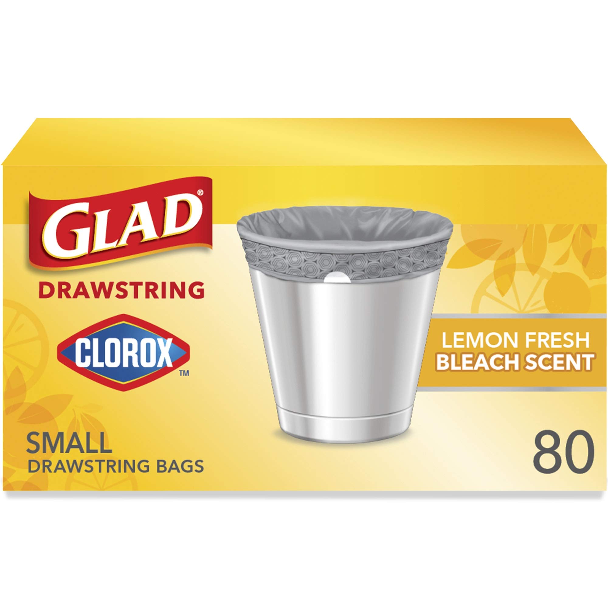 GLAD Small Kitchen Trash Bags, - 4 Gallon Trash Bag for Kitchen, Lemon  Fresh Bleach Scent, Odor Eliminator, Leak Protection, 80 Count