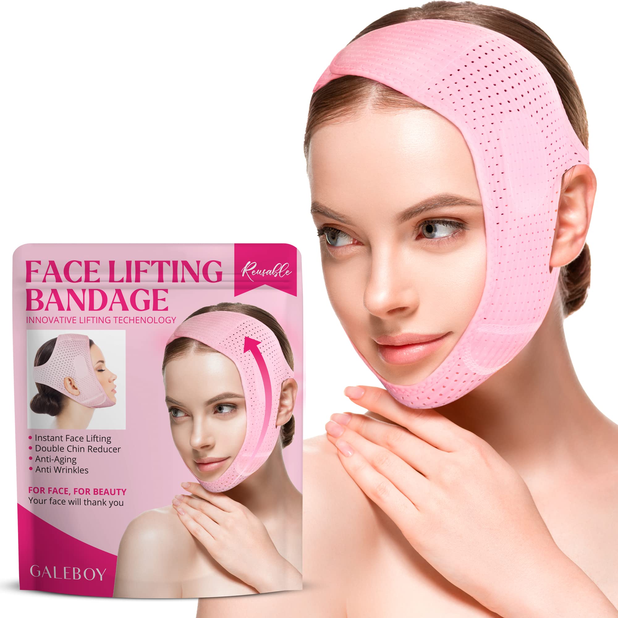 Chin Strap for Double Chin for Women，Reusable V Line Lifting Mask