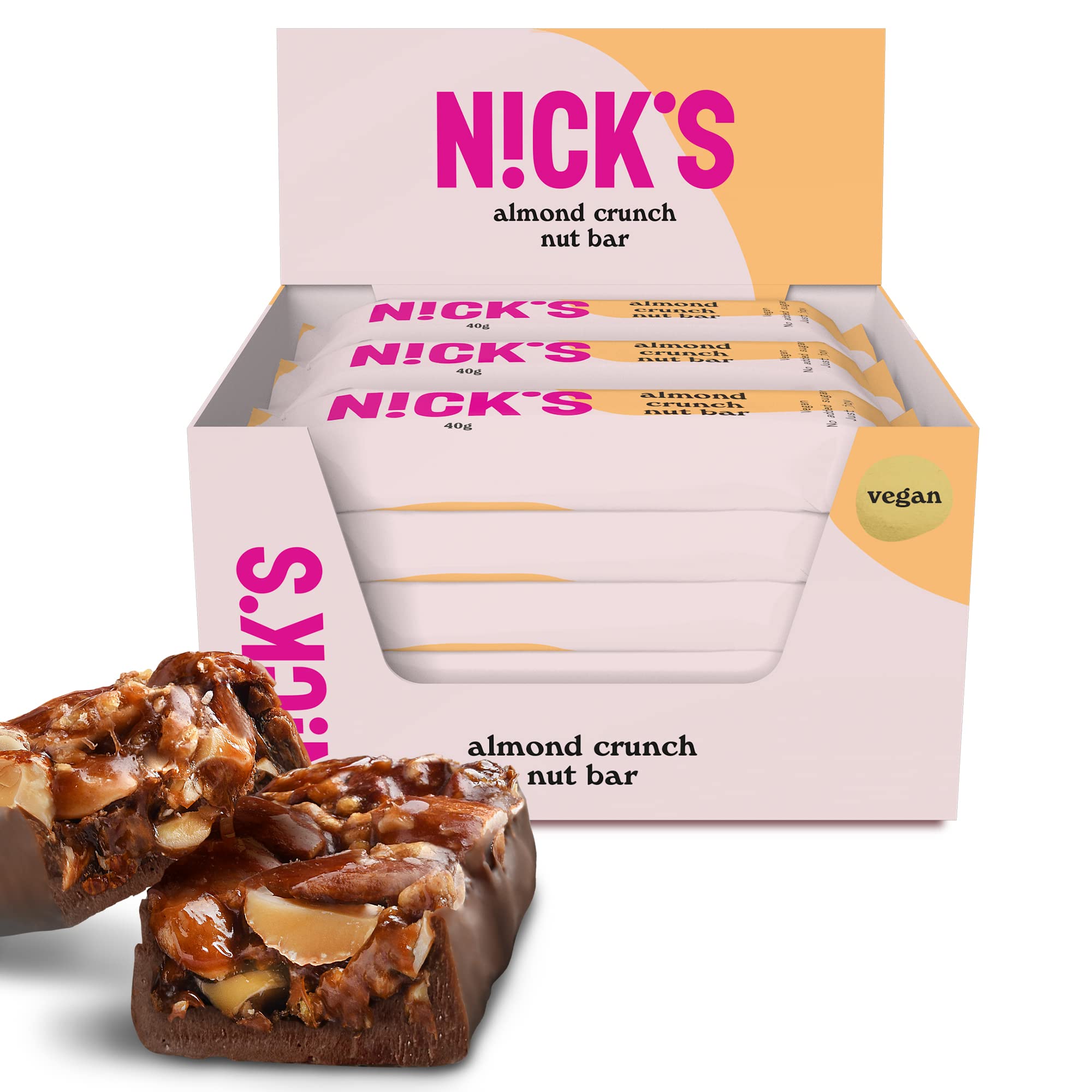 Nick's Protein Bars Chocolate Caramel | 14g protein | 170 calories | Low  Carb Keto Friendly Snacks No Added Sugar (Multipack 12 bars x 50g)