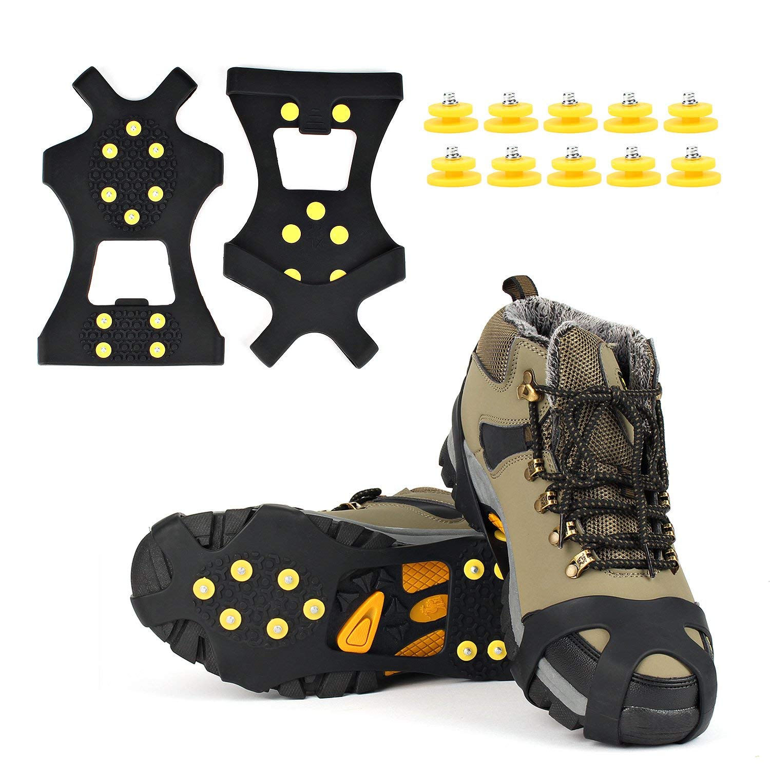 8 Spikes Ice Walk Traction Cleats Anti Slip Snow Crampons for