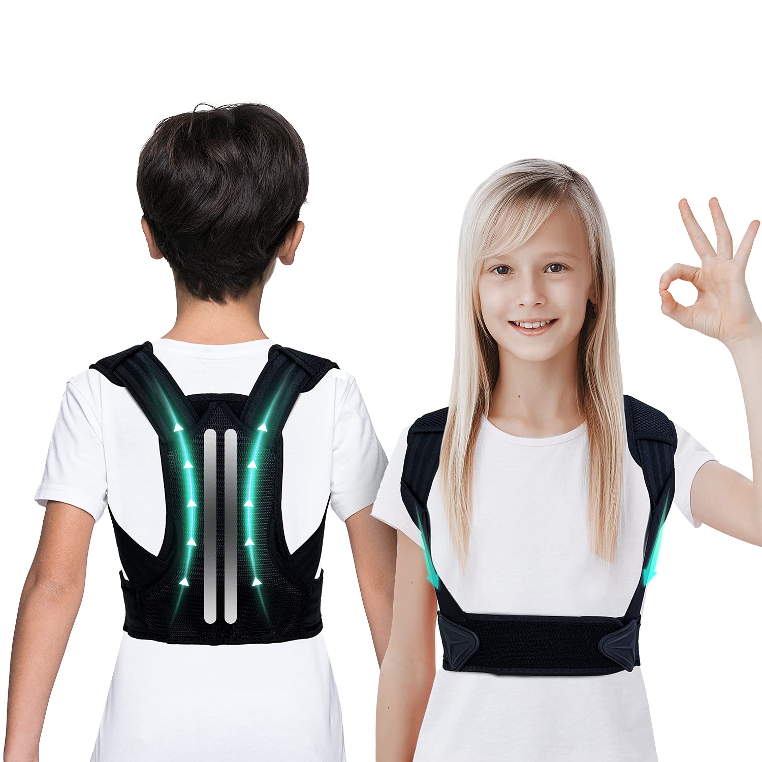 Professional Posture Corrector for Kids and Teens, 2021 Designed Updated  Upper Back Posture Brace for Teenagers Boys Girls Spinal Support to Improve  Slouch, Prevent Humpback, Back Pain Relief Upgrade/Black Medium (Pack of