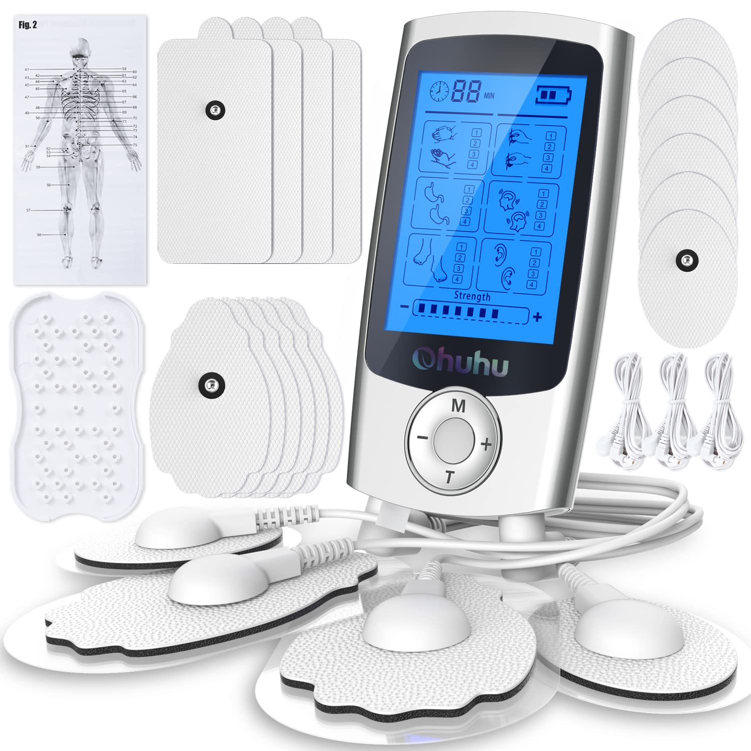 Deluxe TENS Unit and Accessories. EMS Muscle Stimulator Machine, Muscle  Growth & Electric Stimulator for Physical Therapy. TENS Device for Back  Pain