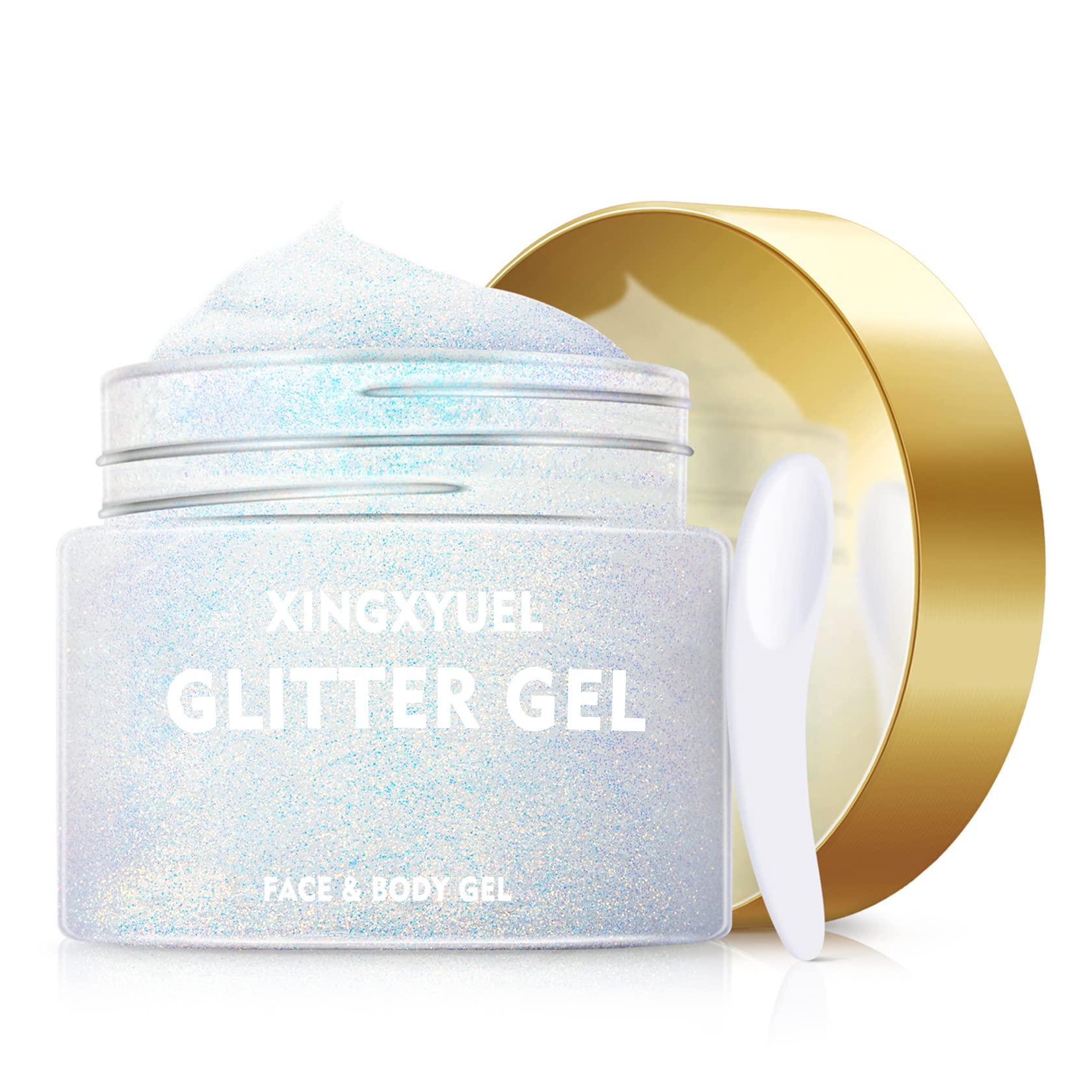 Silver Body Face Glitter Gel Glow in The Dark Body Glitter Long Lasting  Glitter Halloween Chunky Glitter Gel Makeup Body Glitter for Women Girls  Rave Glitter Festival Accessories