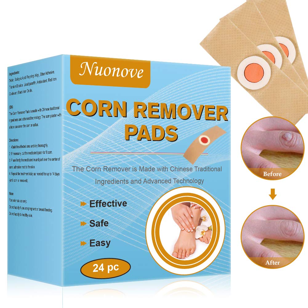 24 Pads Corn Remover Pads Toe Corn And Callus Removal Natural Foot