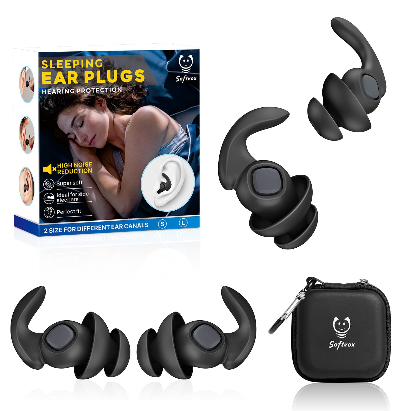 Earplugs, Reusable Noise-Reducing Earplugs Perfect for Sleep