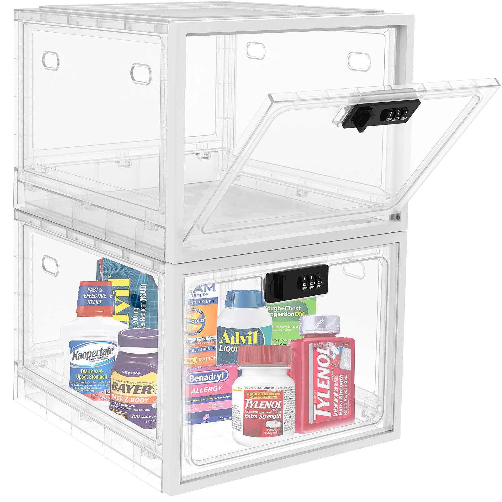 SANIDIKA 2 Pack Large Medicine Lock Box - Refrigerator Lockable Box for  Food Storage - Childproof First AID Locking Box Pill Case and Medical  Organizer Bin - Ipad Tablet Phone Jail - Yahoo Shopping