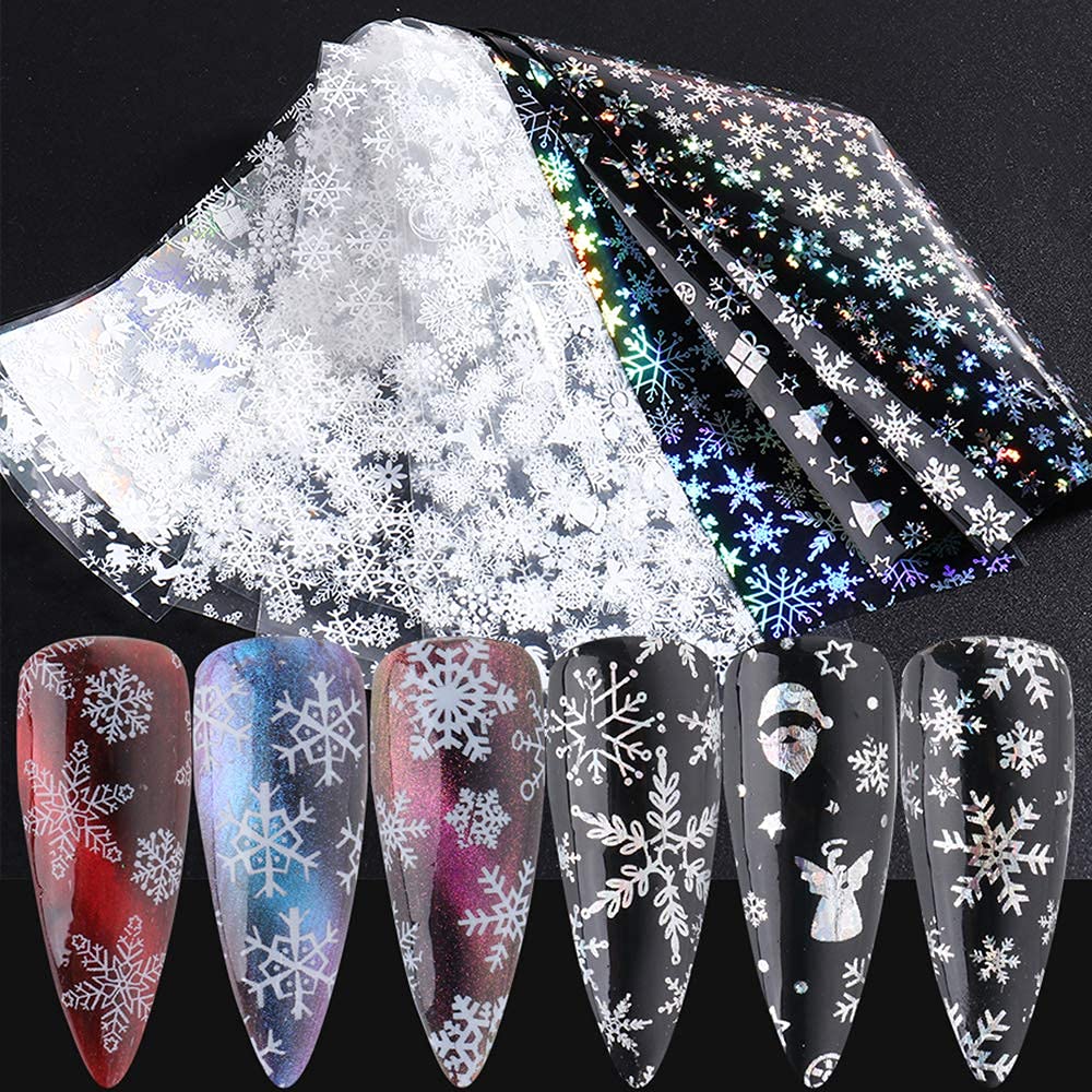 Snowflakes Holographic Transparent Nail Foil Paper Nail Art