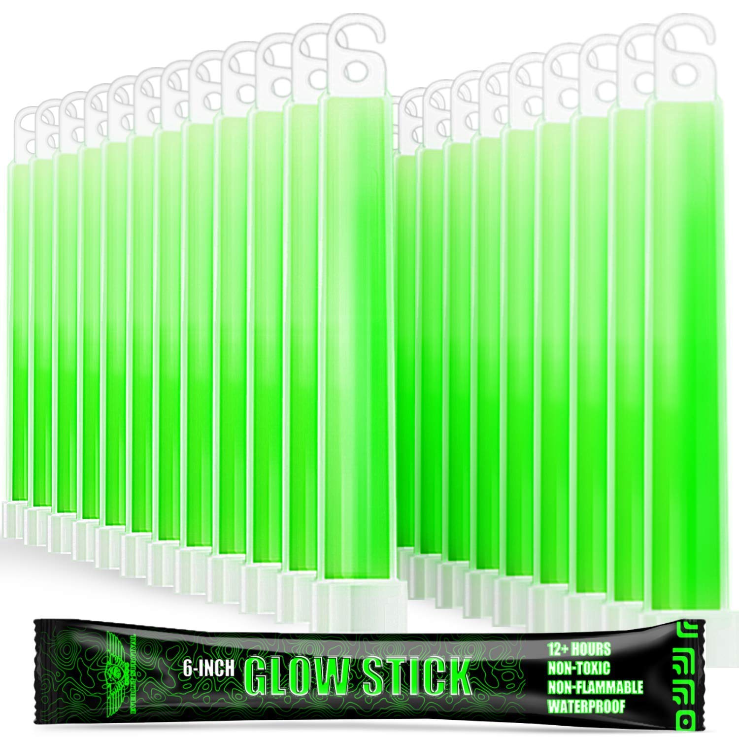 4-Inch Green Glow Light Sticks Pack of 4 - Camping Survival