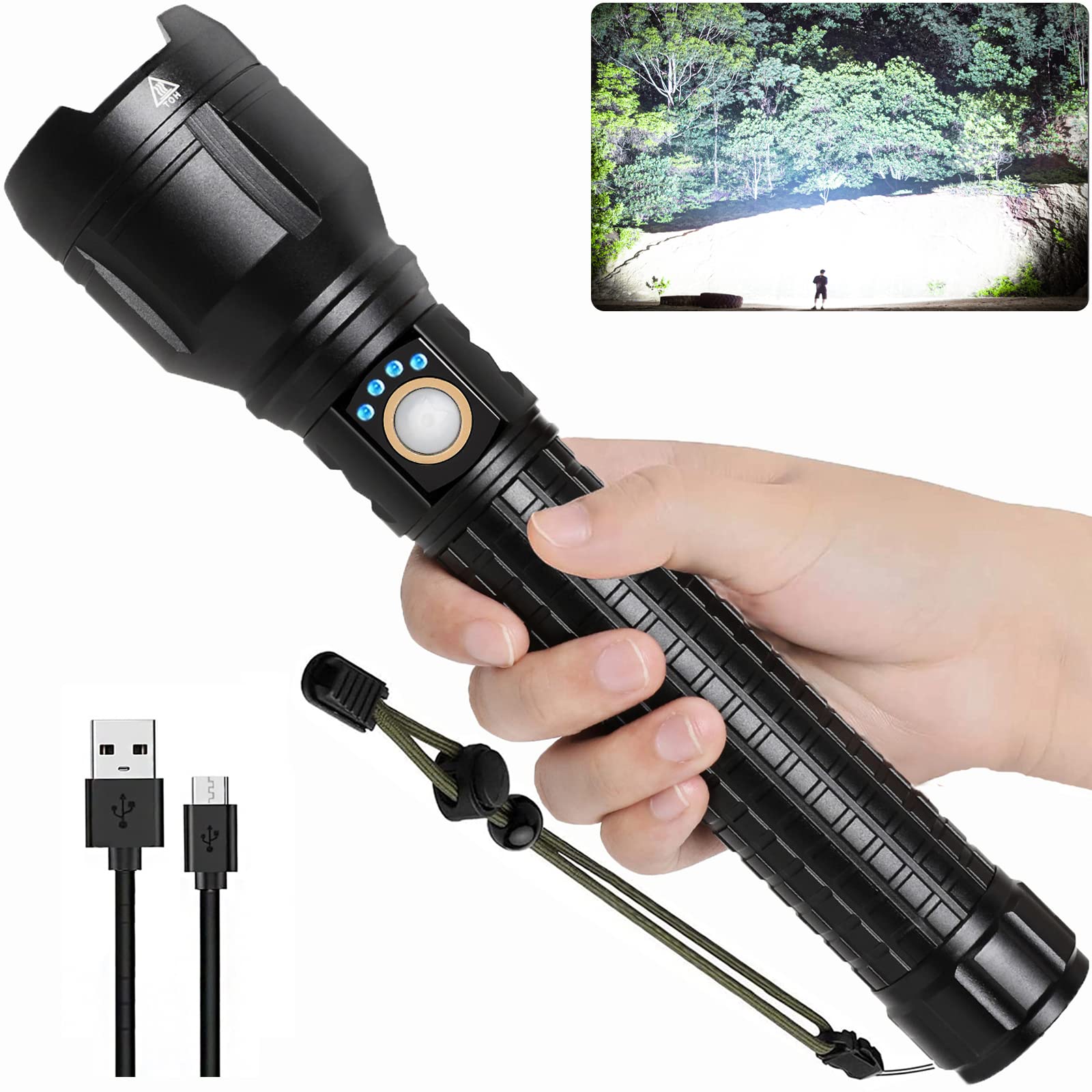 LED Flashlights,Super Bright for Camping and Hiking with IPX7