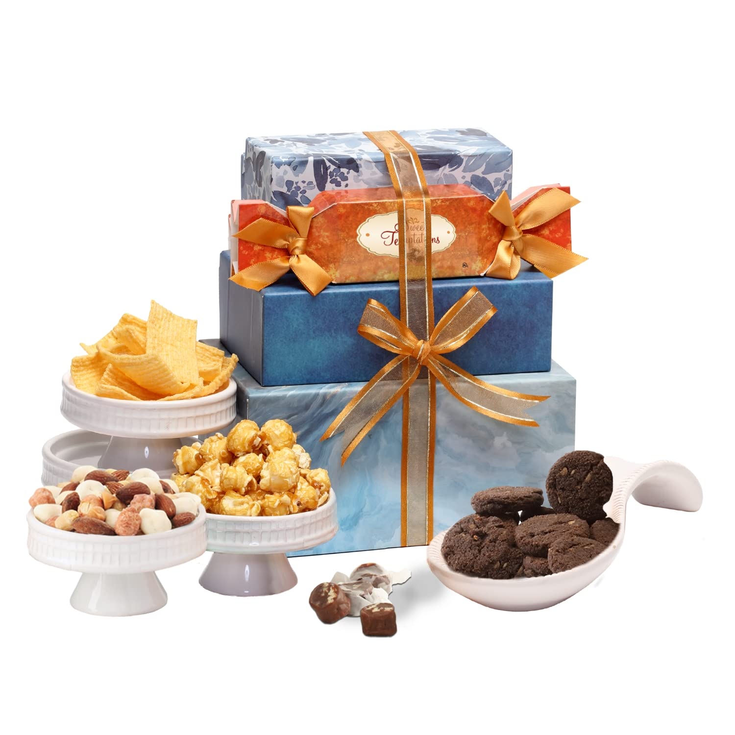 thinking of you assorted candy gift box - unique sympathy gift ideas  candies basket for adults, llege students, men or women, kids, teens 