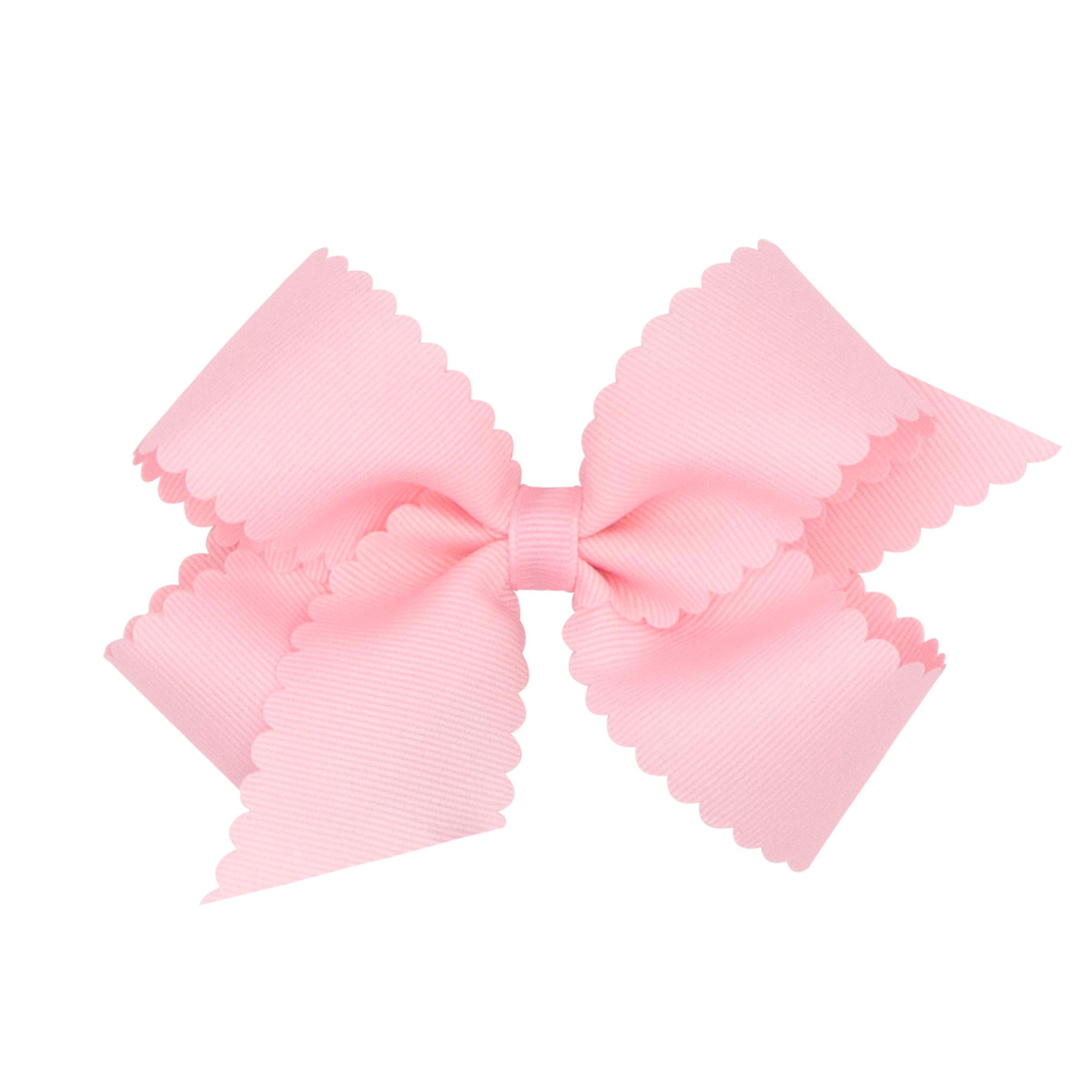 Wee Ones Girls' Classic Grosgrain Hair Bow with Scalloped Edges