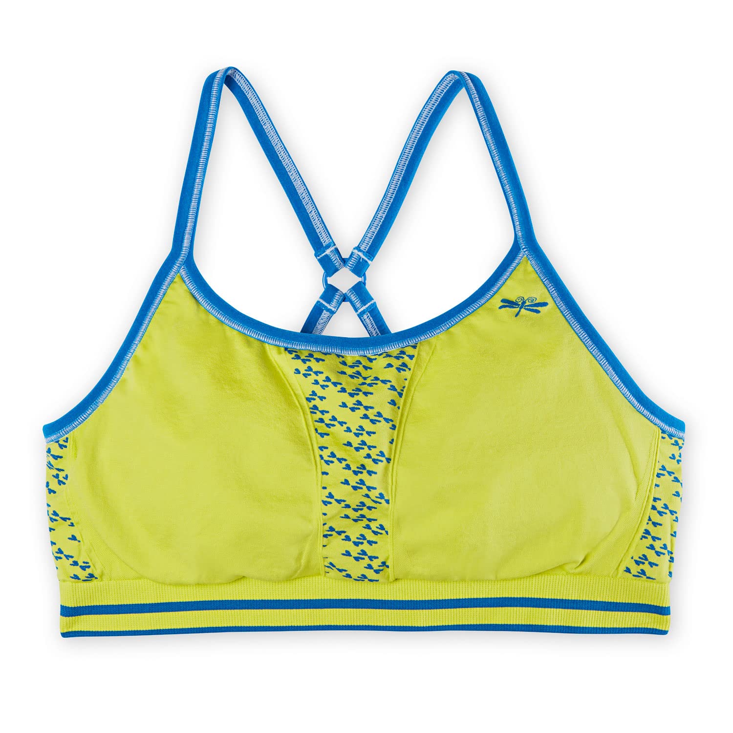 Mesh Racer Sports Bra (Tween and Teen Sports Bra, Racerback Style for High  Impact Activities) 12 Lime With Teal