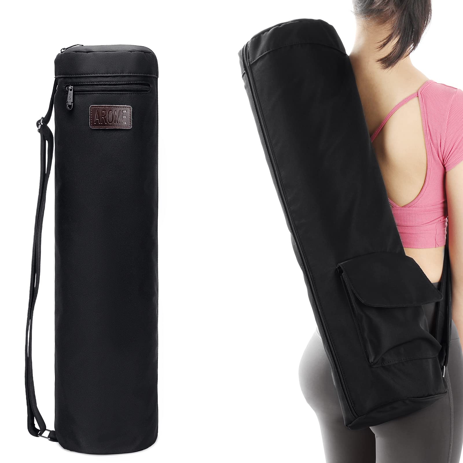 Yoga Bag, Yoga Mat Bag For Robust Yoga Mat Carrying Bag With Adjustable  Shoulder Strap, Black