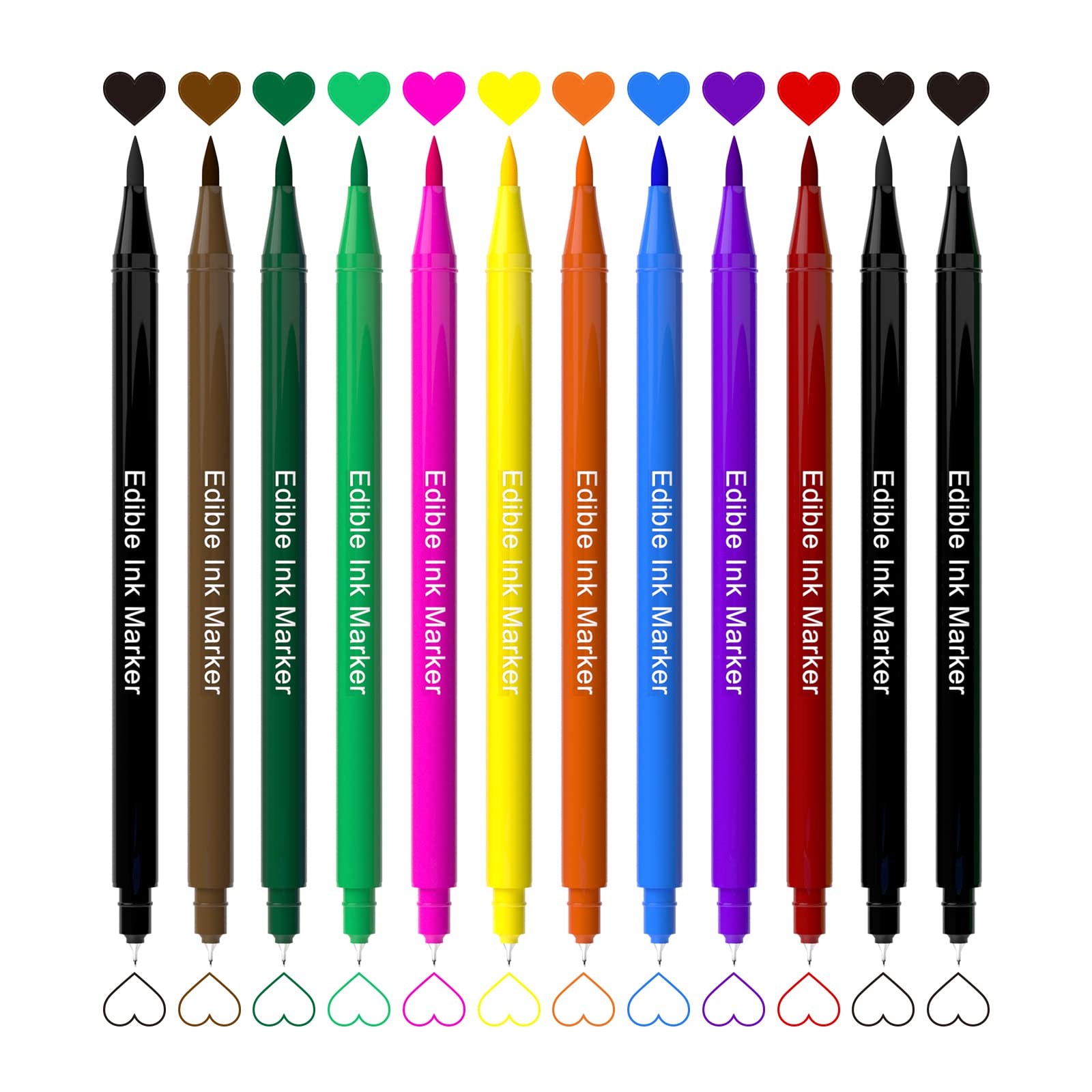 Edible Markers in Primary Colors - 5 High Quality Double Tip Edible Markers