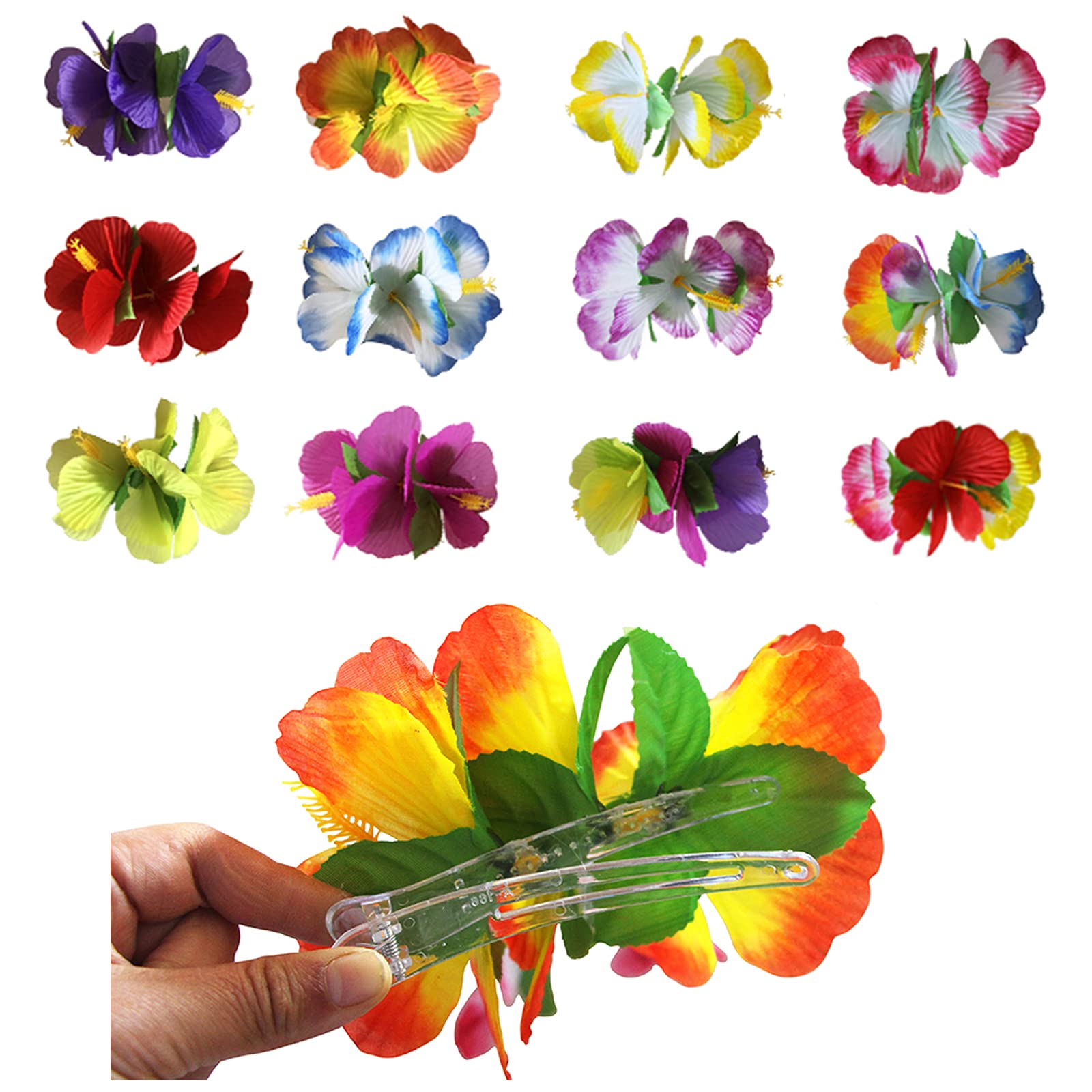 Flower Hibiscus Hair Clips Hawaiian Hawaii Hair Clip Set Tropical