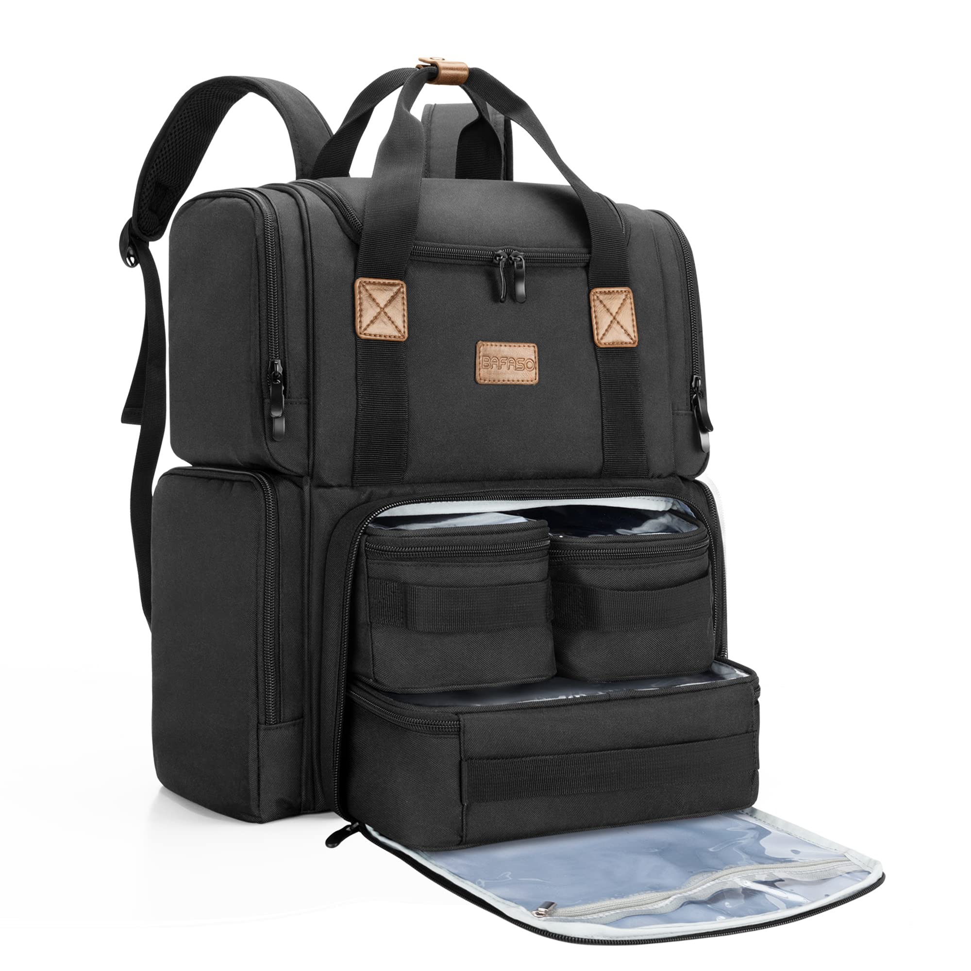 Black Travel Backpacks, Number Of Compartments: 3