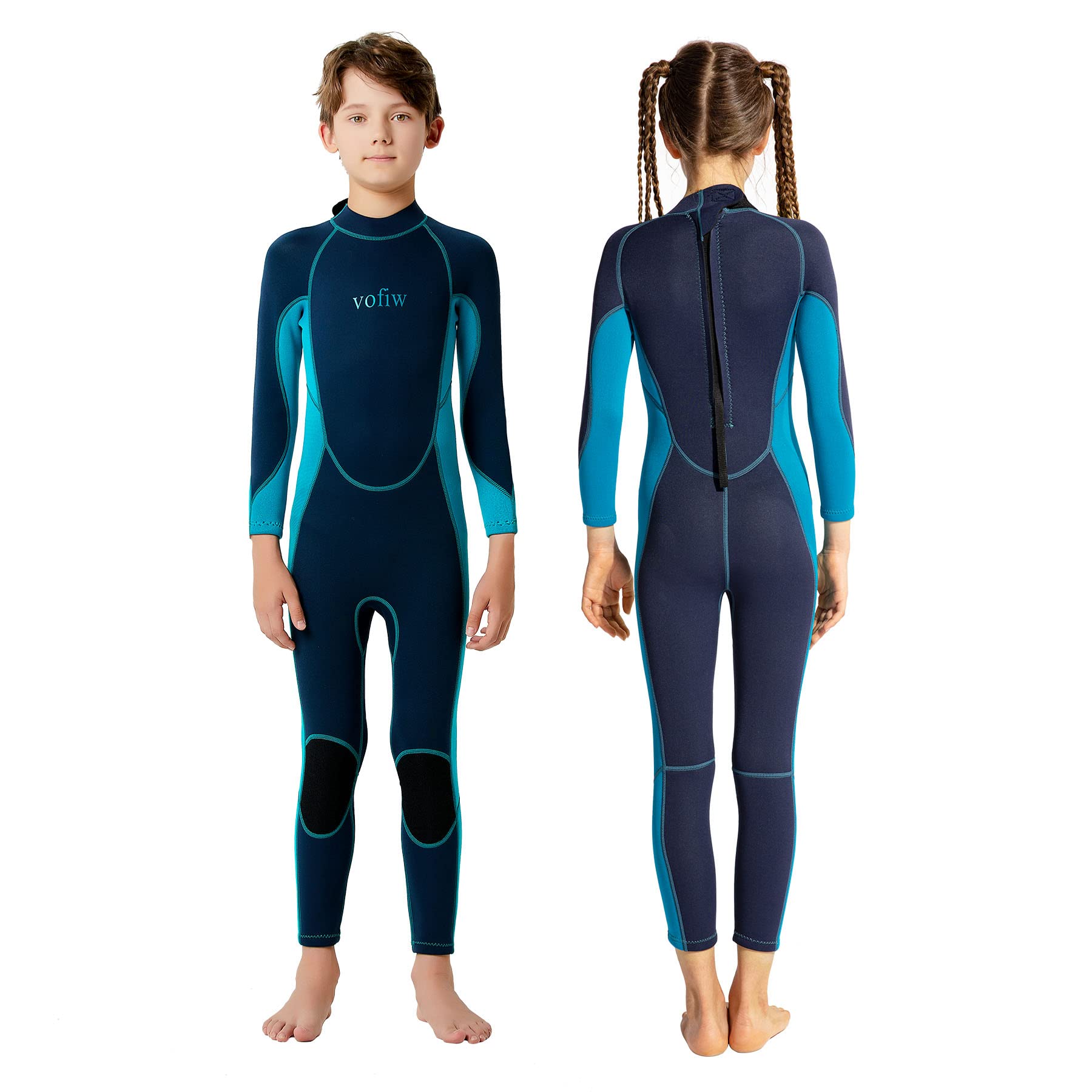 Little Kids Girls Boys UV Protection Swimsuits 2.5mm Neoprene Keep Warm  Wetsuit Long Sleeves Diving Suits
