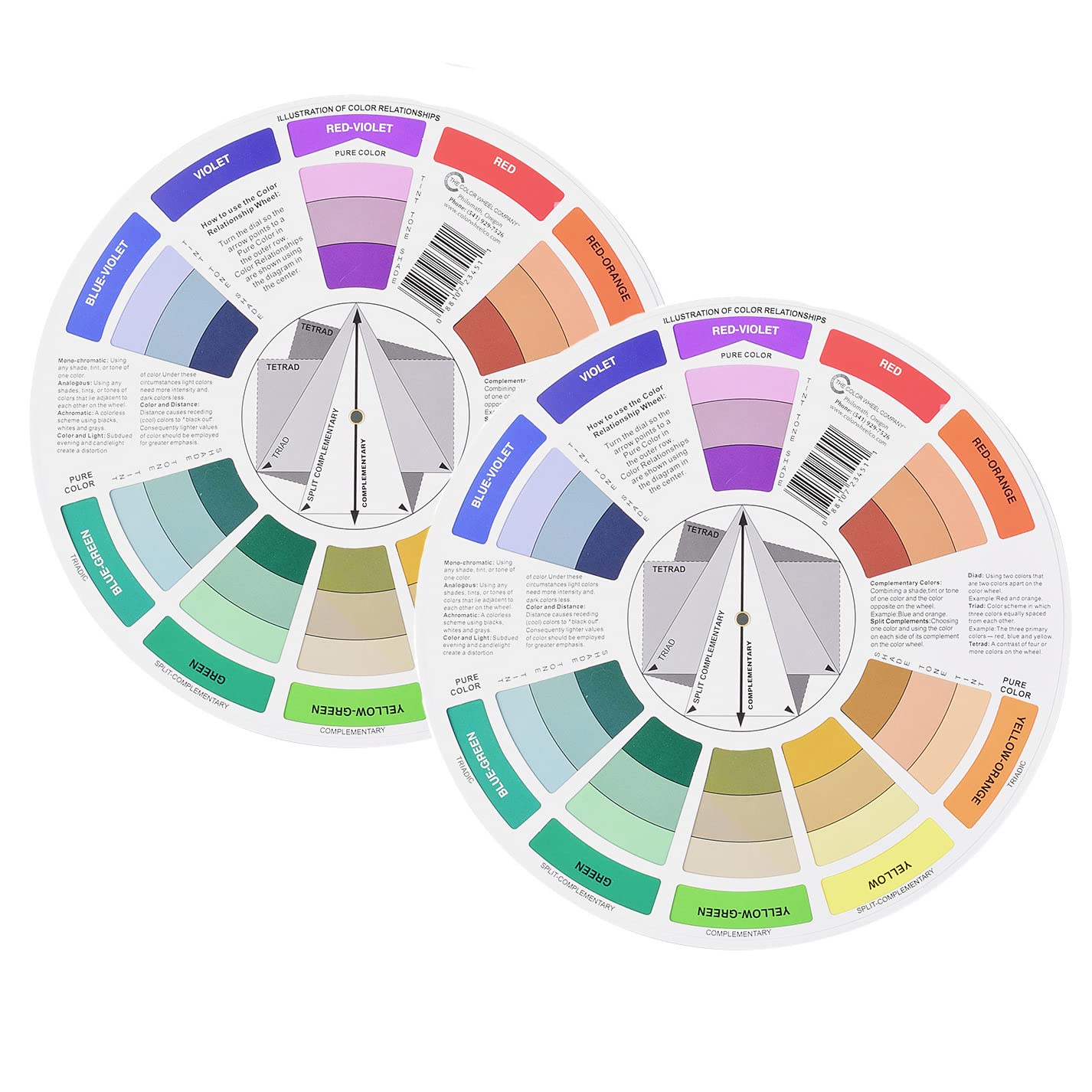 2 Pieces Color Wheel, Paint Mixing Learning Guide Iceland