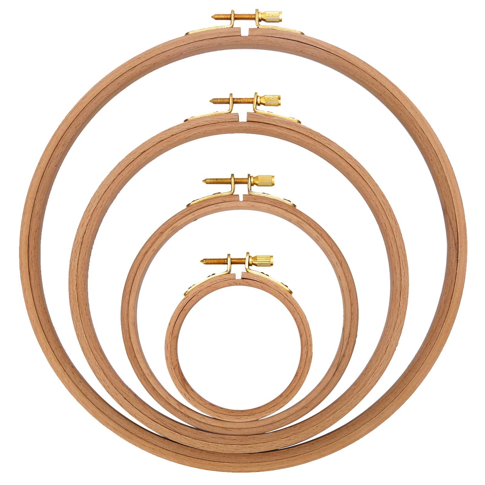 Caydo 4 Pieces Beech Wood Embroidery Hoops Set, 3 inch to 9 inch Cross  Stitch Hoop Ring for Embroidery, Cross Stitch, Needlework, Art Craft Handy