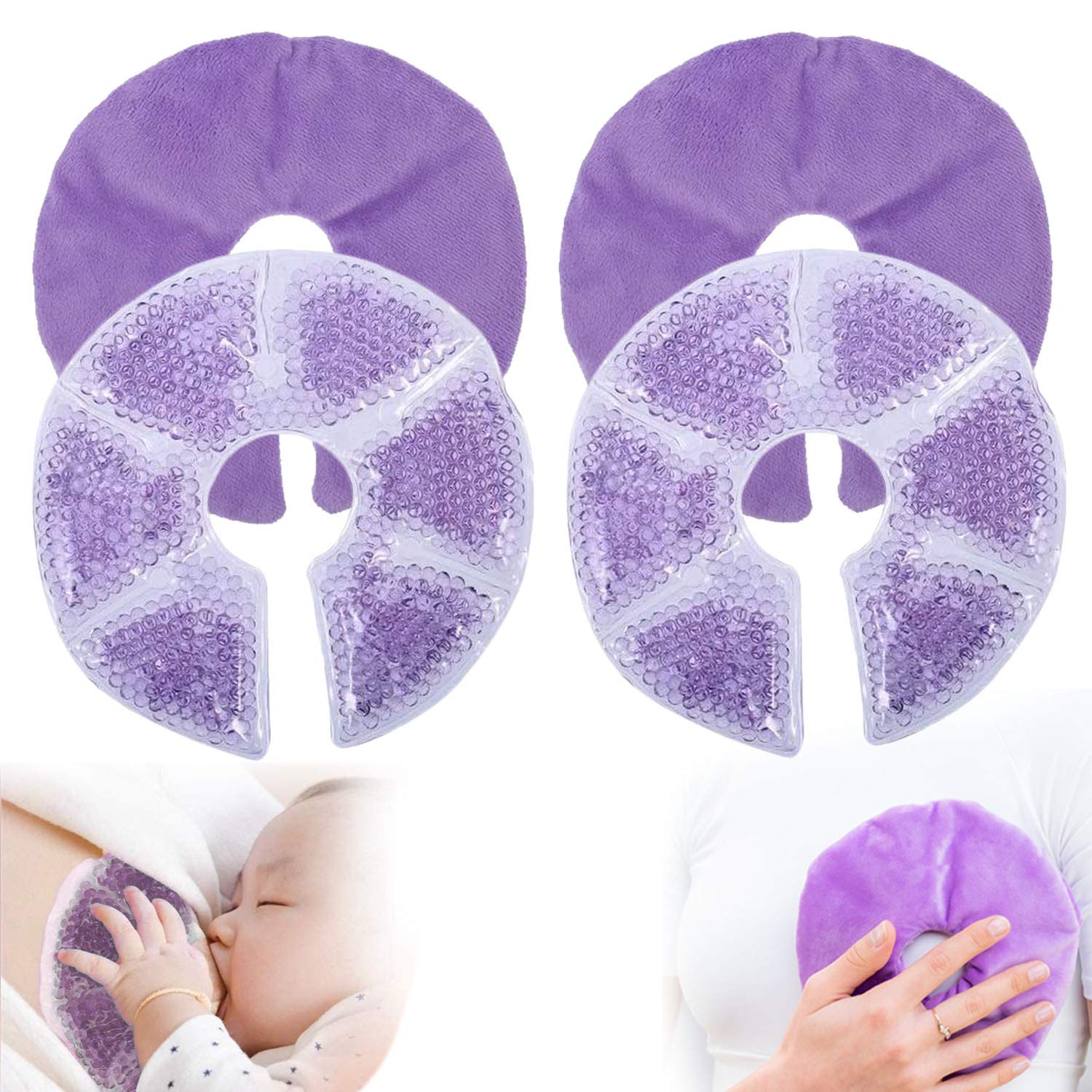 Breast Therapy Pads for Breastfeeding - Essential Heated Relief for Clogged  Milk Ducts - Breast Ice Packs to Reduce Engorgement Swelling - Reusable